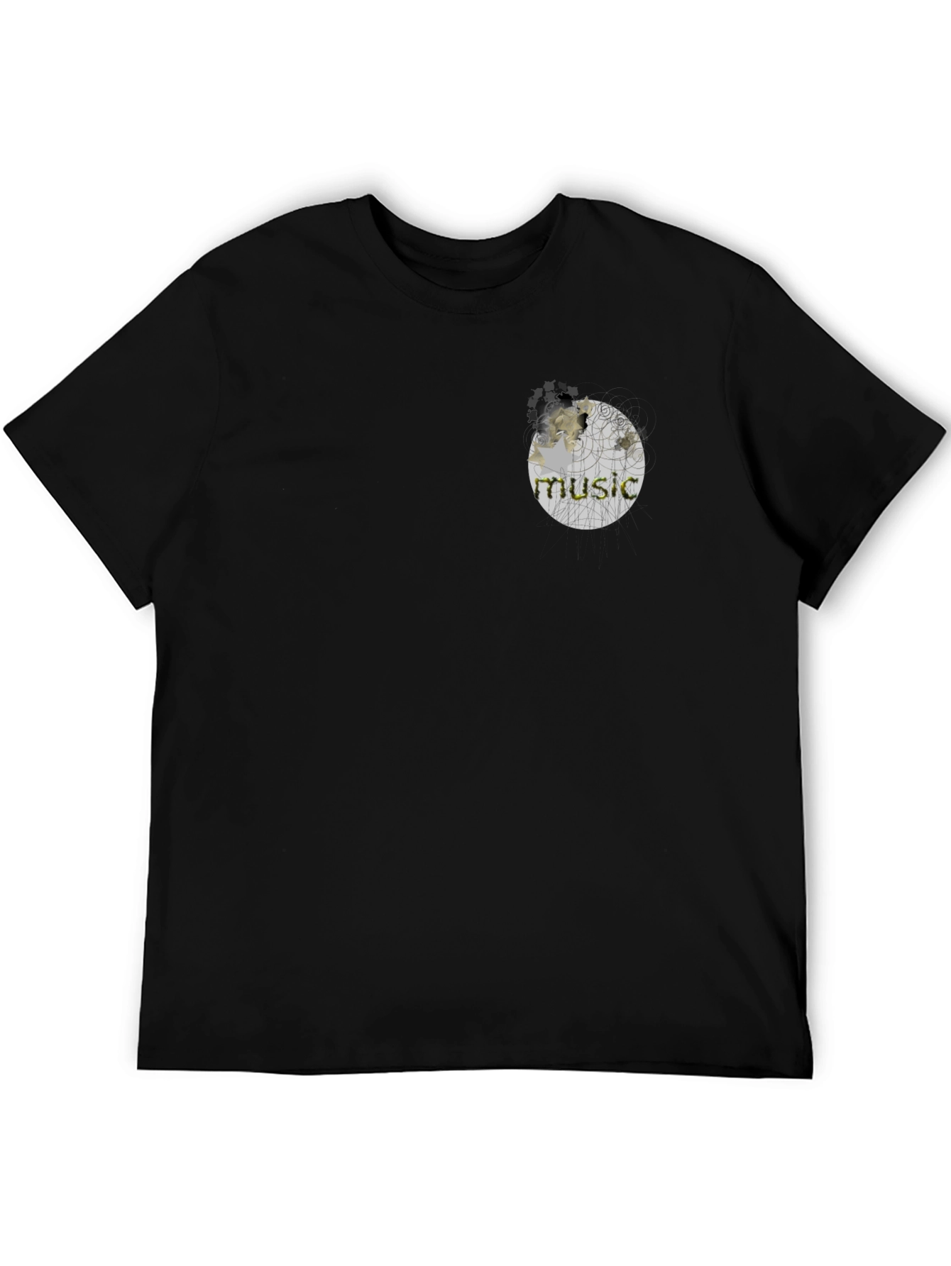 Black Music Sphere Graphic Black T-Shirt view 5