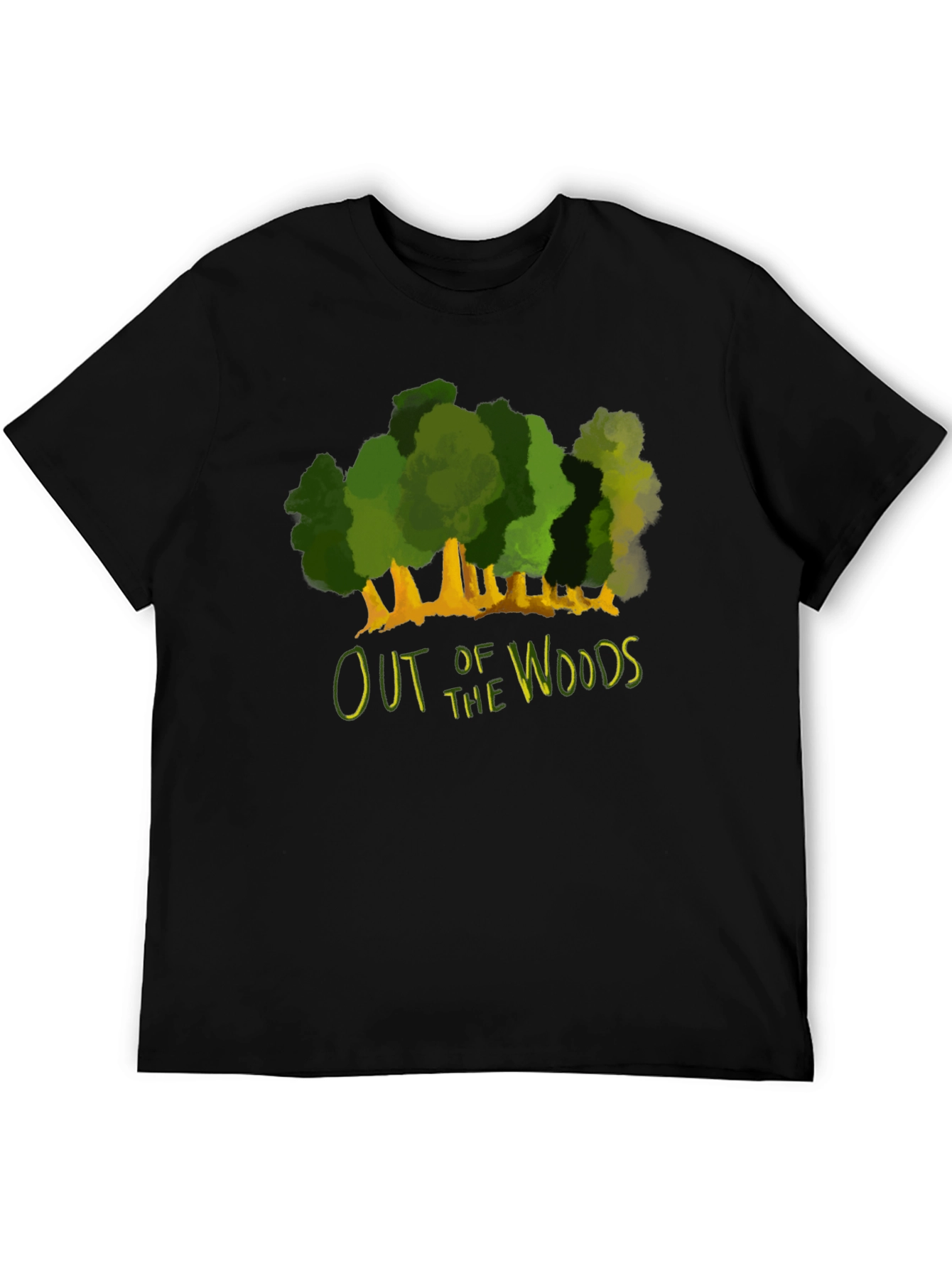 Black Out of the Woods Graphic Tee - Black Cotton T-Shirt view 5