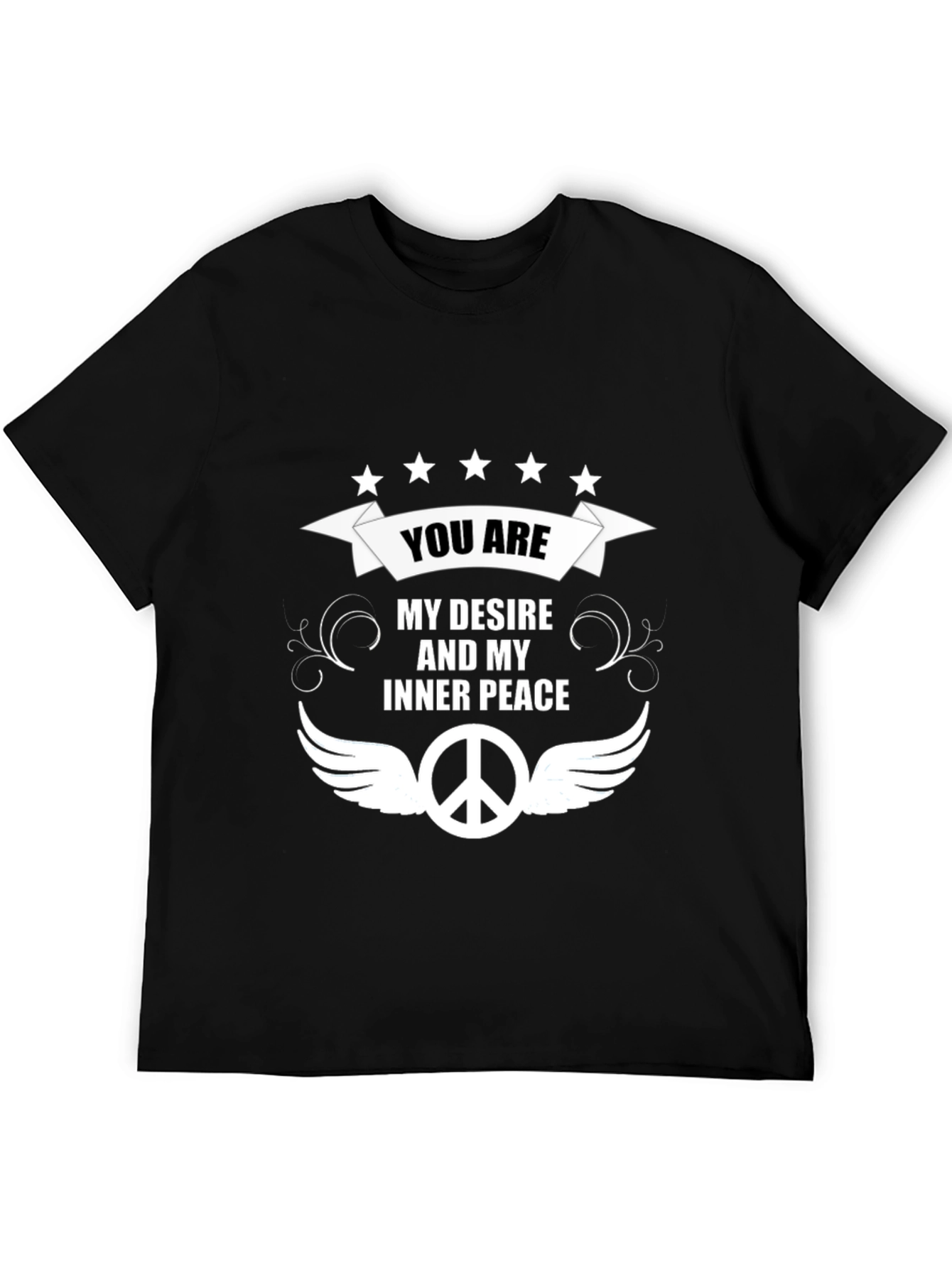 Black You are My Desire & Inner Peace Black T-Shirt view 5