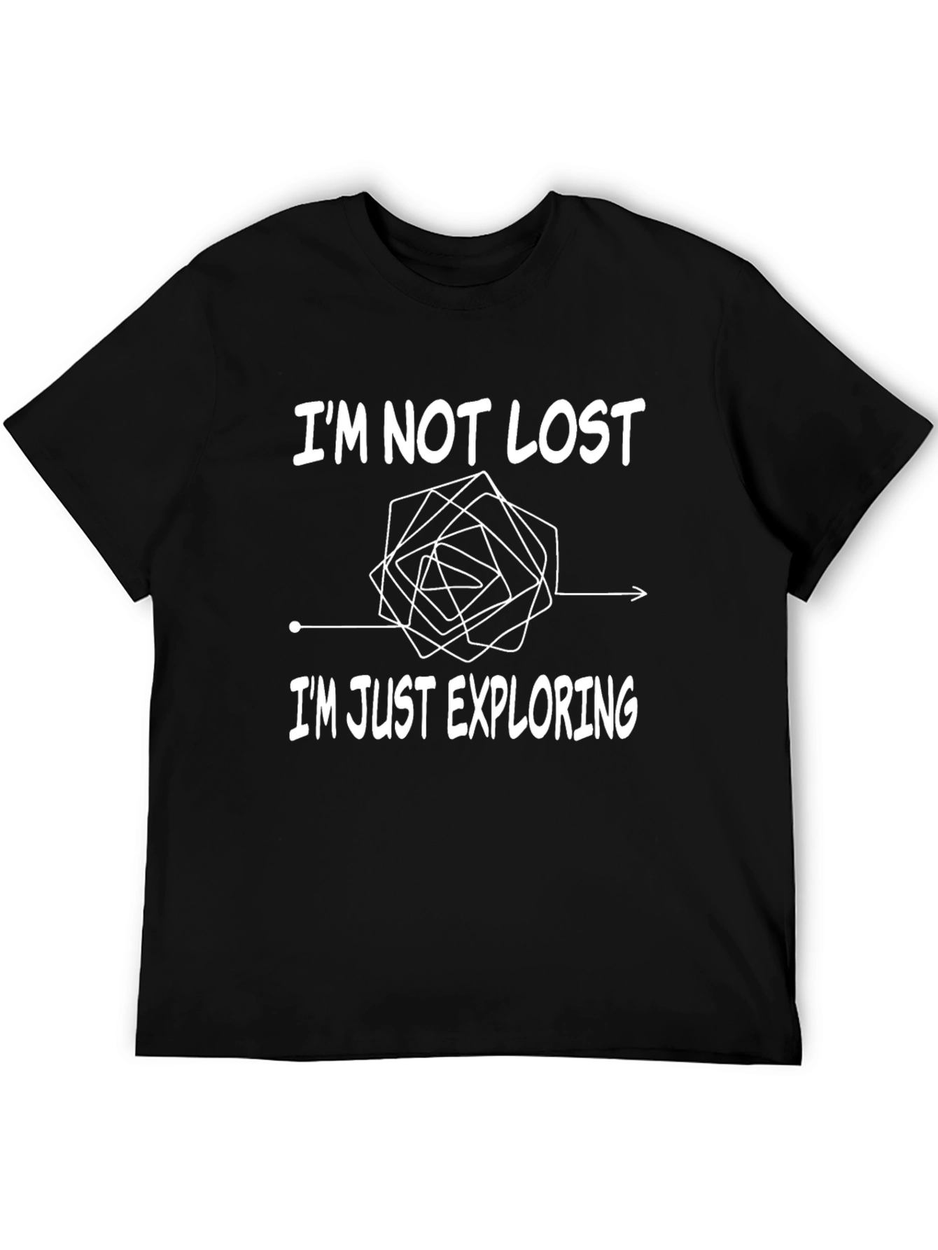 Black I'm Not Lost, I'm Just Exploring T-Shirt view 5