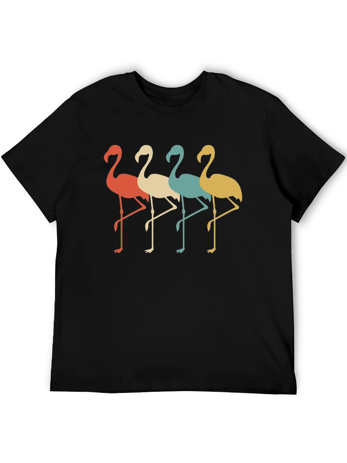 Black Retro Flamingo Graphic Tee - Cool & Comfortable view 5