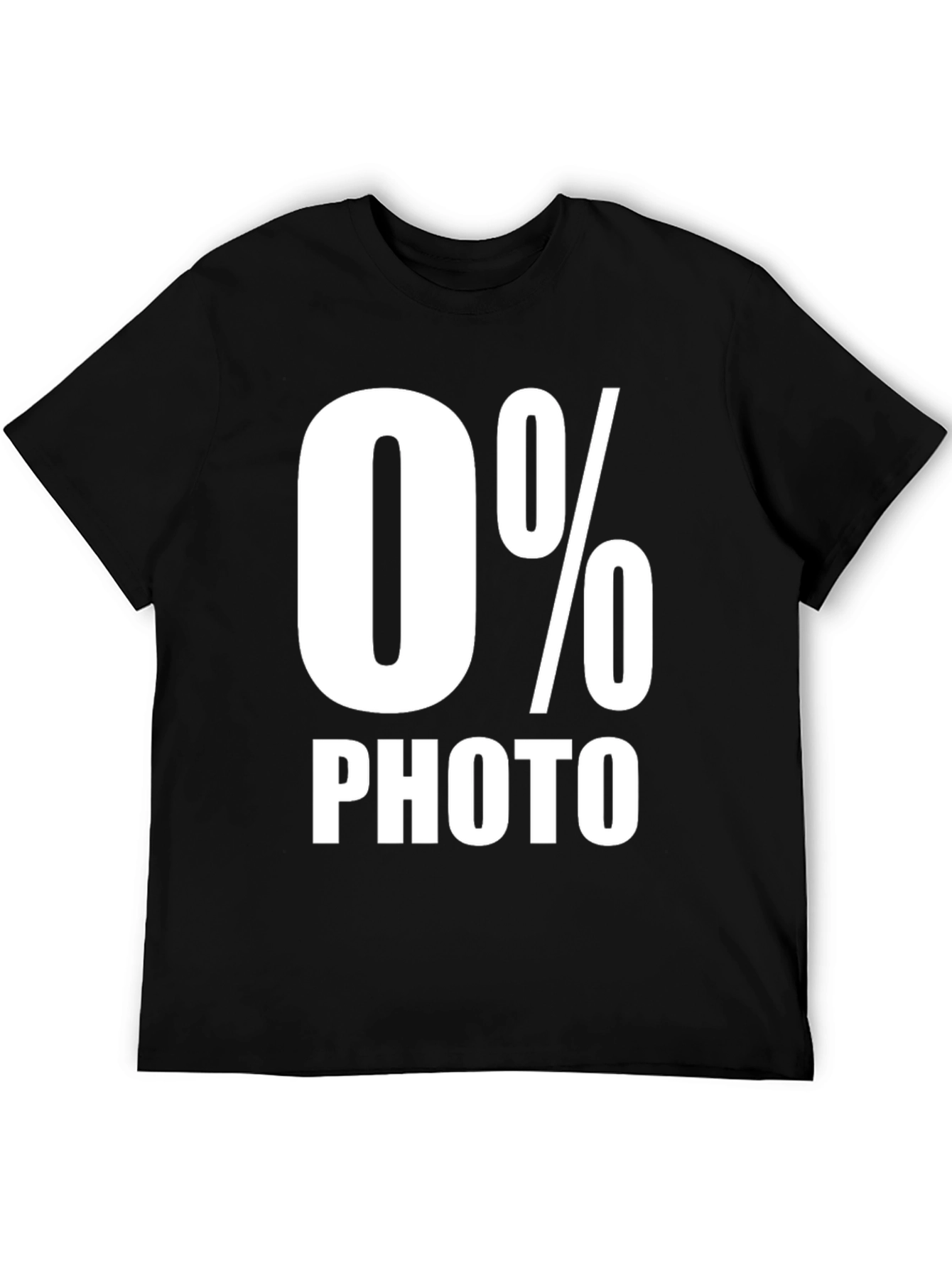 Black Funny 0% Photo Men's Black Graphic Tee view 5