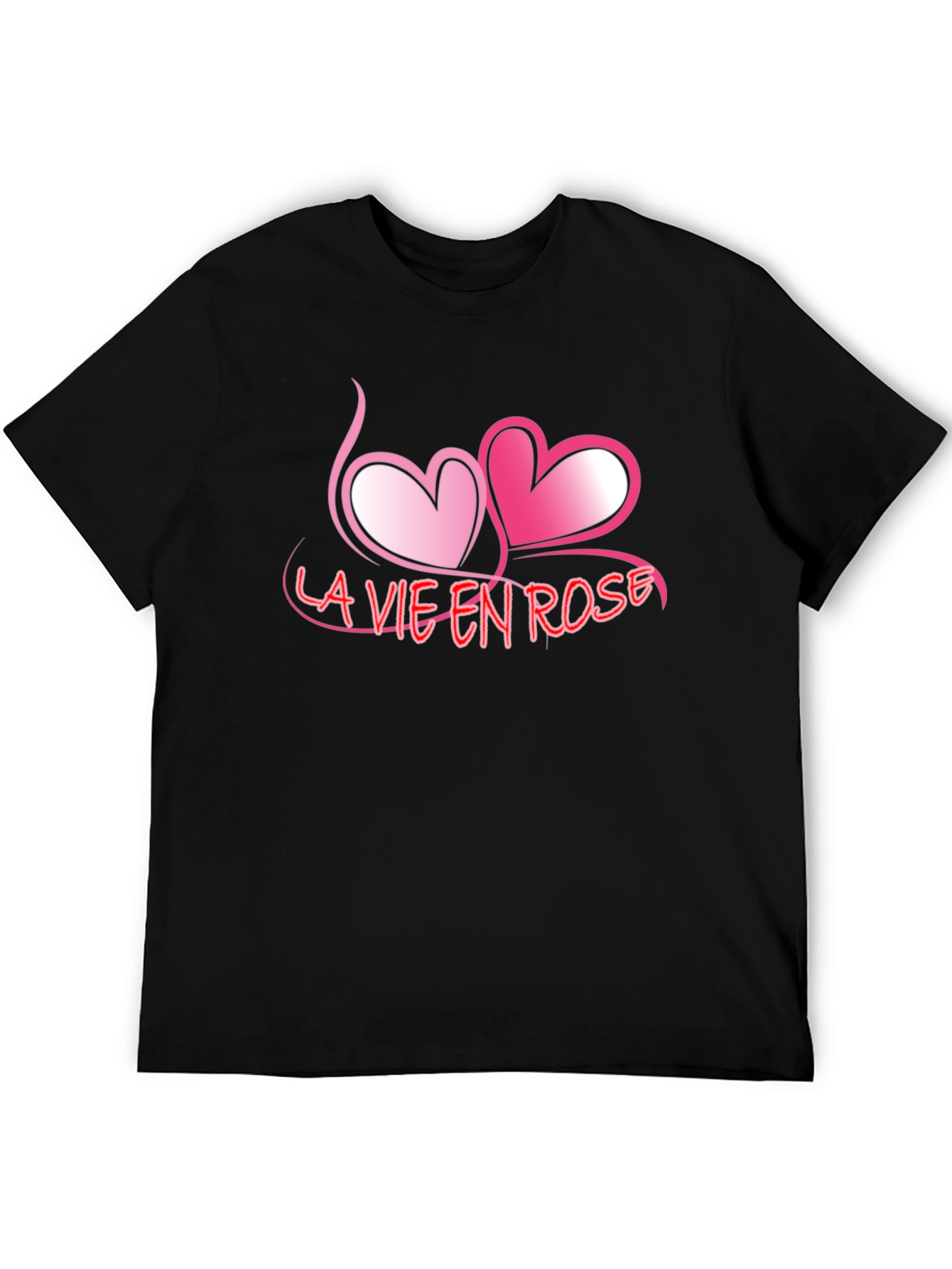 Black La Vie En Rose Graphic Tee - Romantic Black T-Shirt view 5
