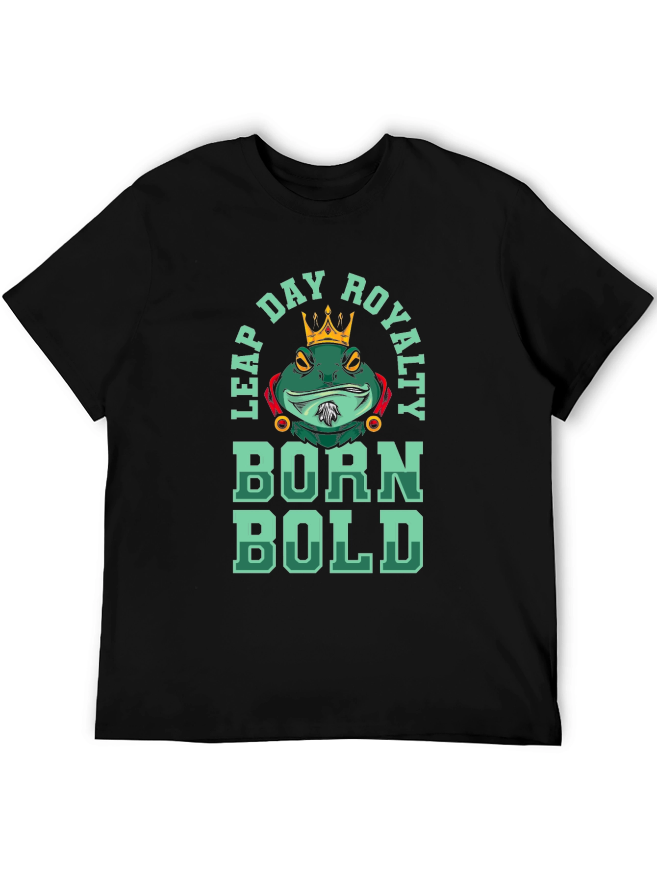Black Leap Day Royalty Graphic T-Shirt - Born Bold Frog Tee view 5