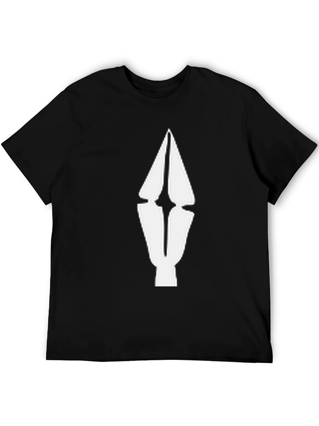 Black Abstract Arrow Graphic Tee - Black Cotton Comfort view 5