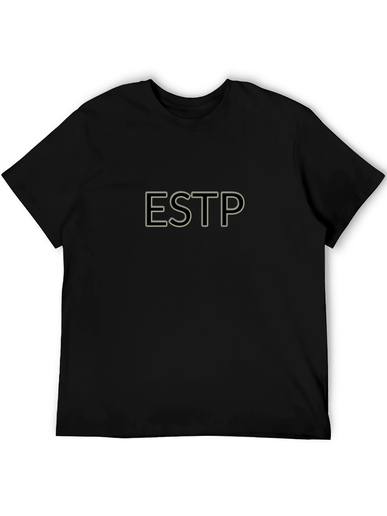 Black ESTP Personality Type Outline Black T-Shirt view 5