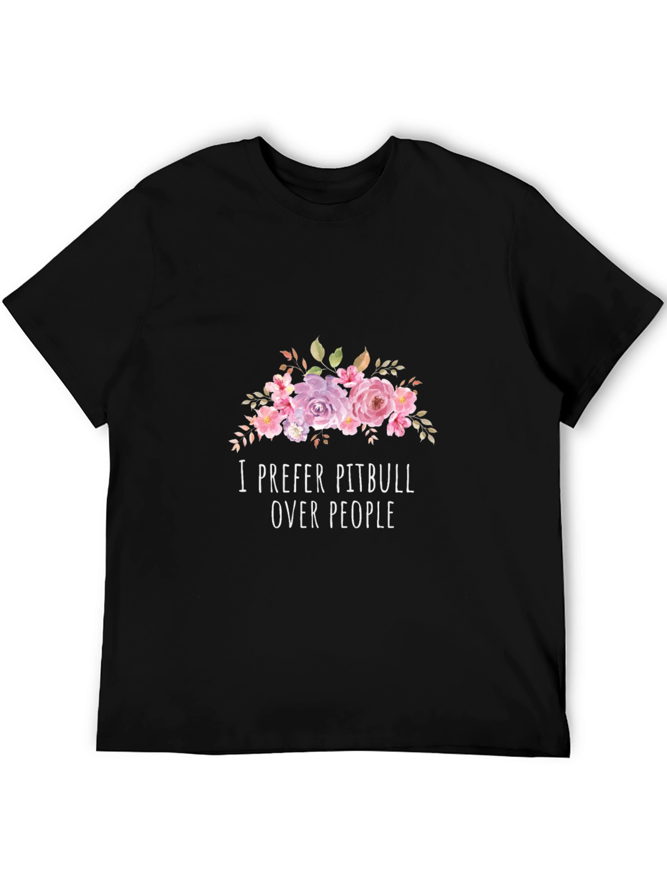 Black I Prefer Pitbulls Over People T-Shirt view 5