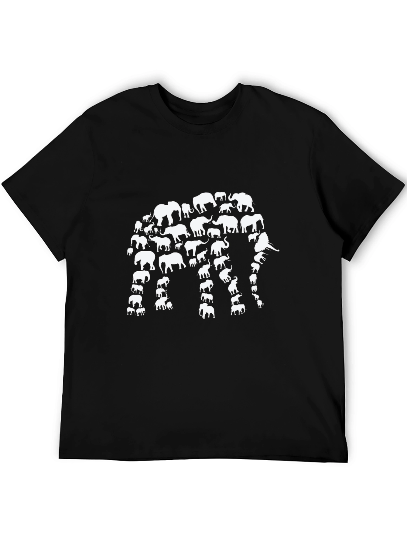 Black Elephant Silhouette T-Shirt - Black view 5