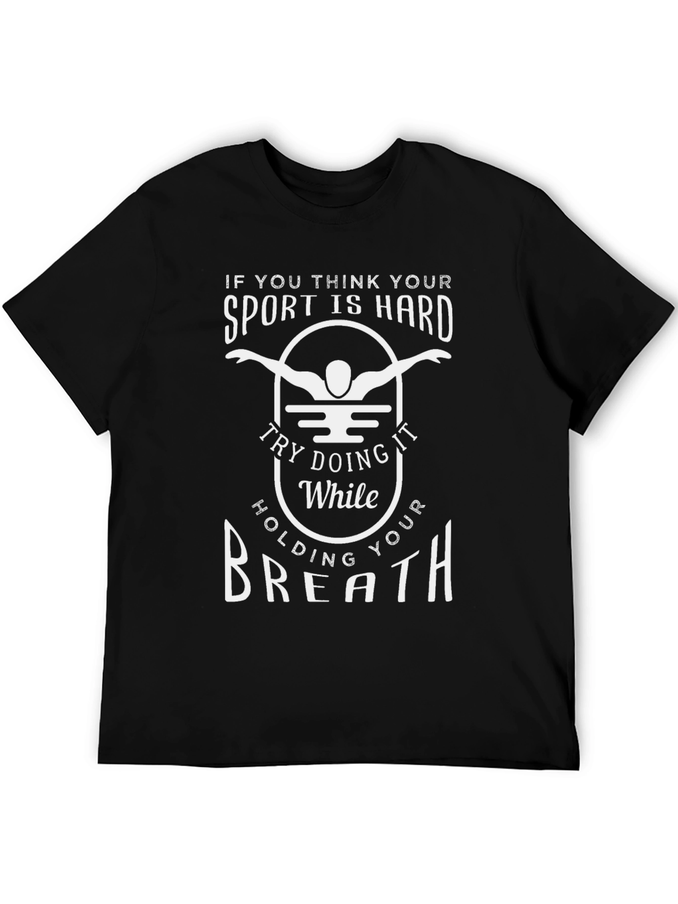 Black Funny Swimming T-Shirt - Hold Your Breath view 5