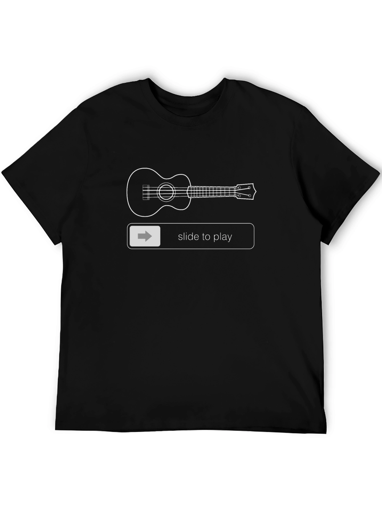 Black Slide to Play Ukulele Graphic Tee - Black Cotton Comfort view 5
