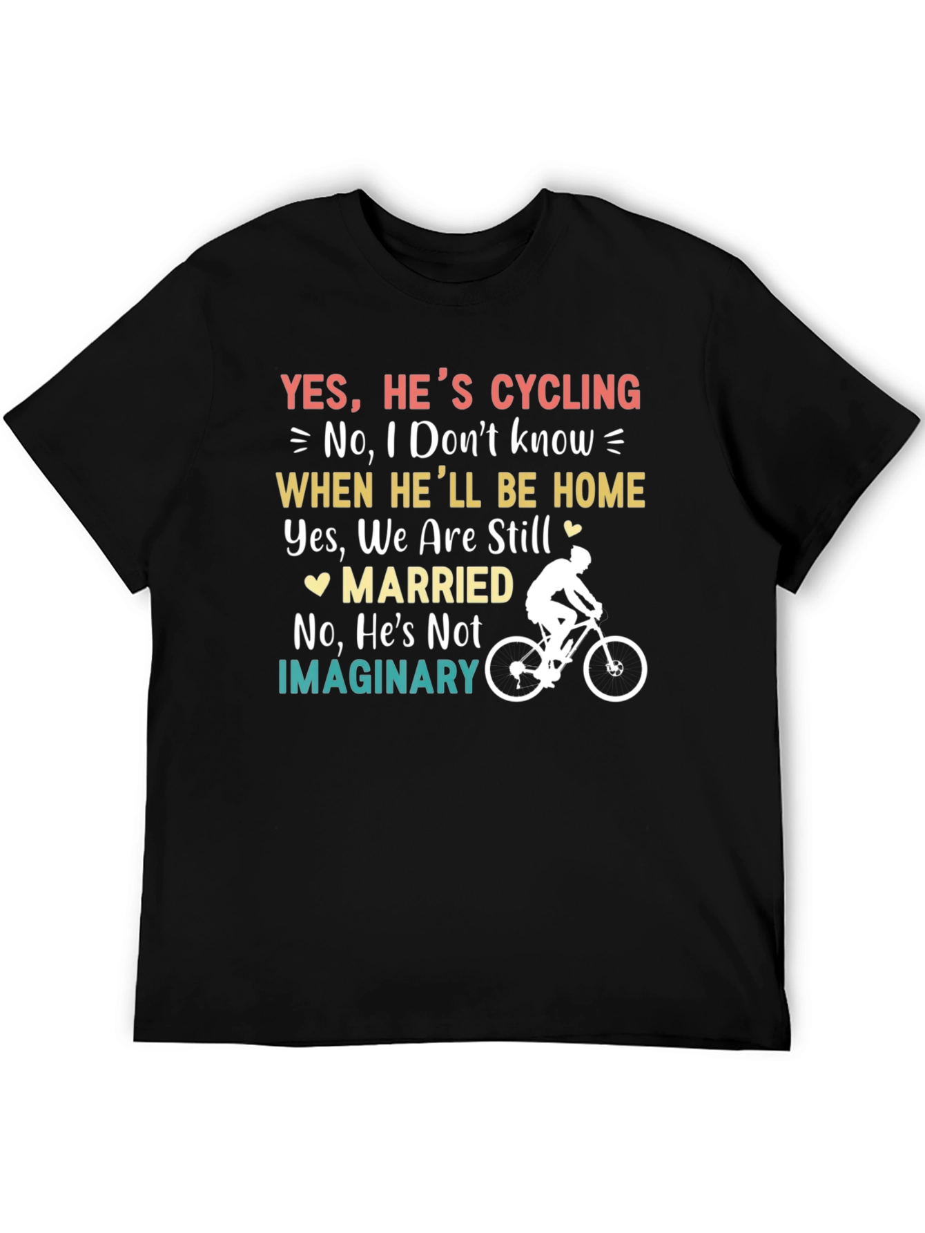 Black Funny Cycling Husband T-Shirt - Married Cyclist Gift view 5