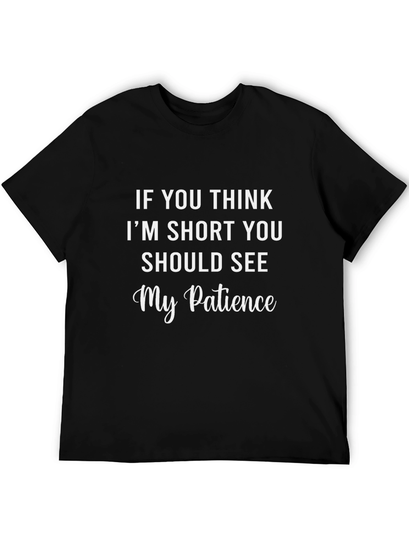 Black Humorous 'Short Patience' Graphic Tee view 5