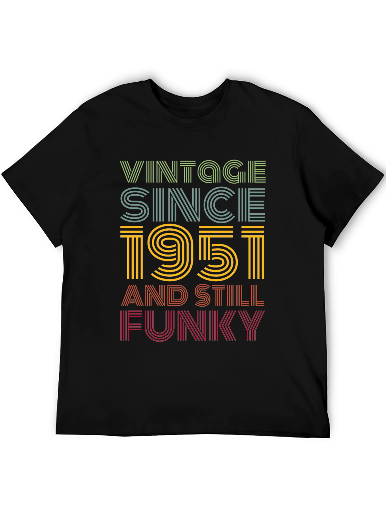 Black Vintage Since 1951 Funky Graphic T-Shirt view 5