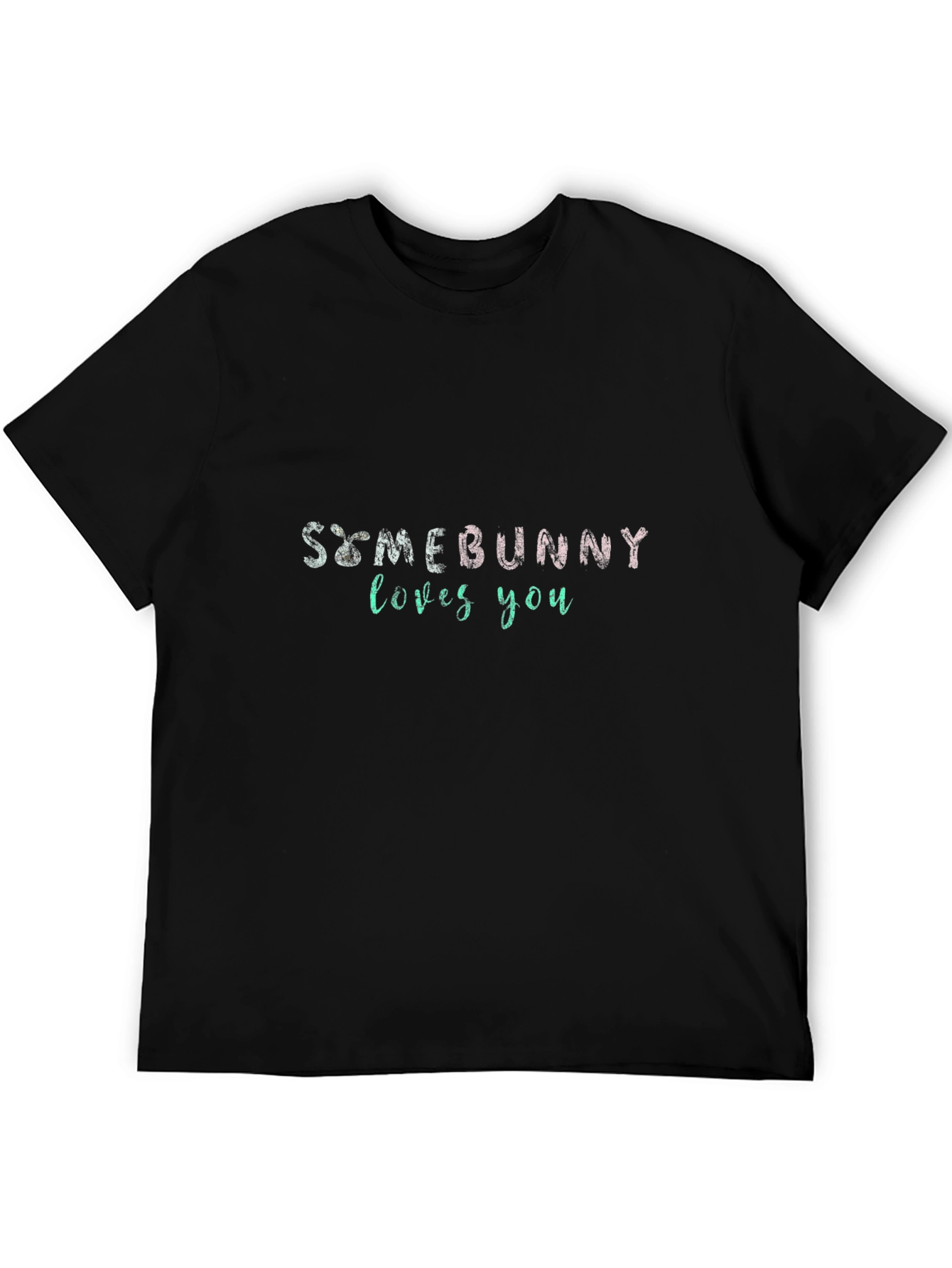 Black Somebunny Loves You Graphic T-Shirt view 5