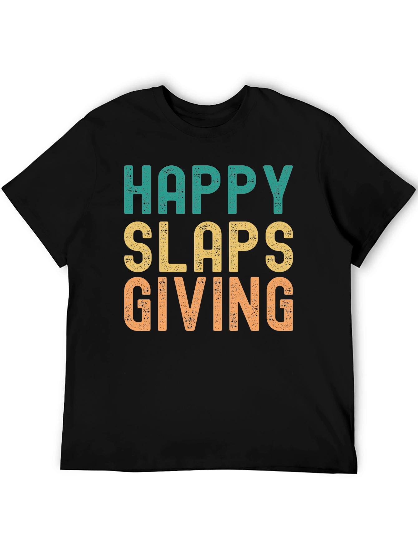 Black Happy Slaps Giving T-Shirt - Novelty Graphic Tee view 5