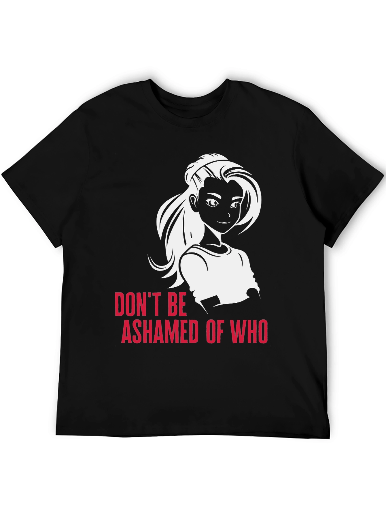 Black Empowering Graphic Tee: Don't Be Ashamed T-Shirt view 5