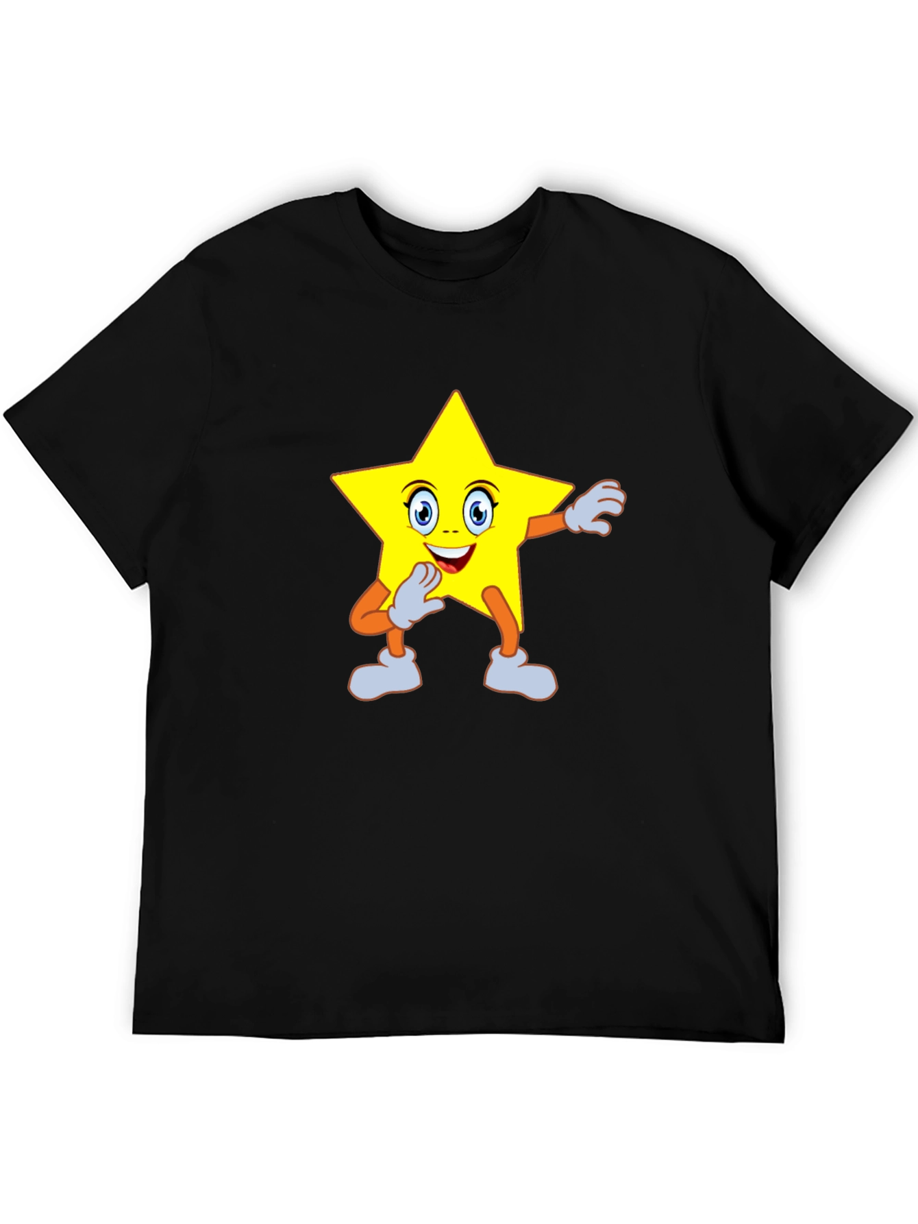 Black Star Cartoon Graphic Tee - Black view 5