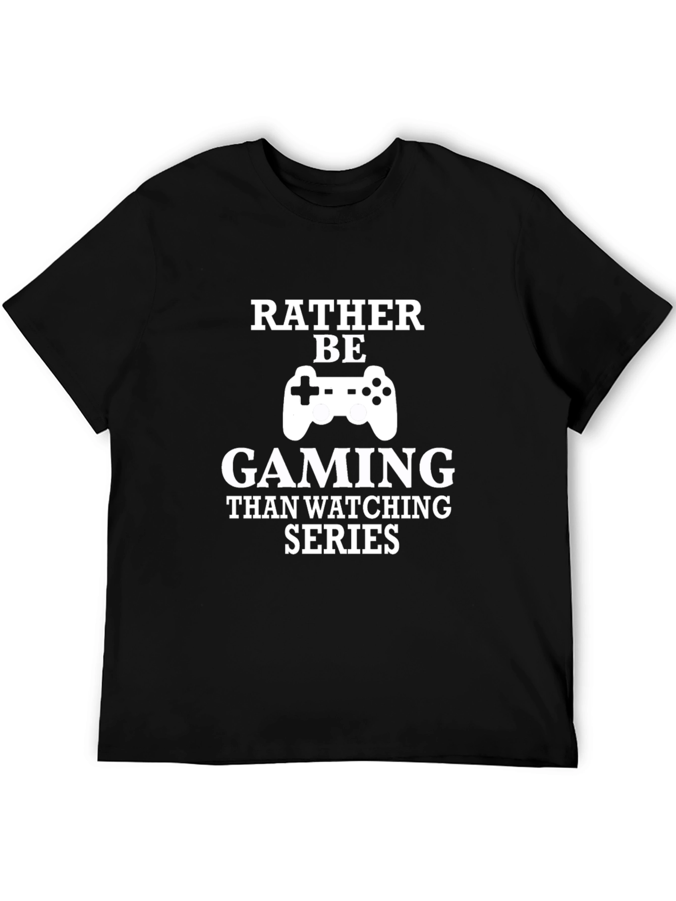 Black Gamer T-Shirt - Rather Be Gaming Funny Tee view 5