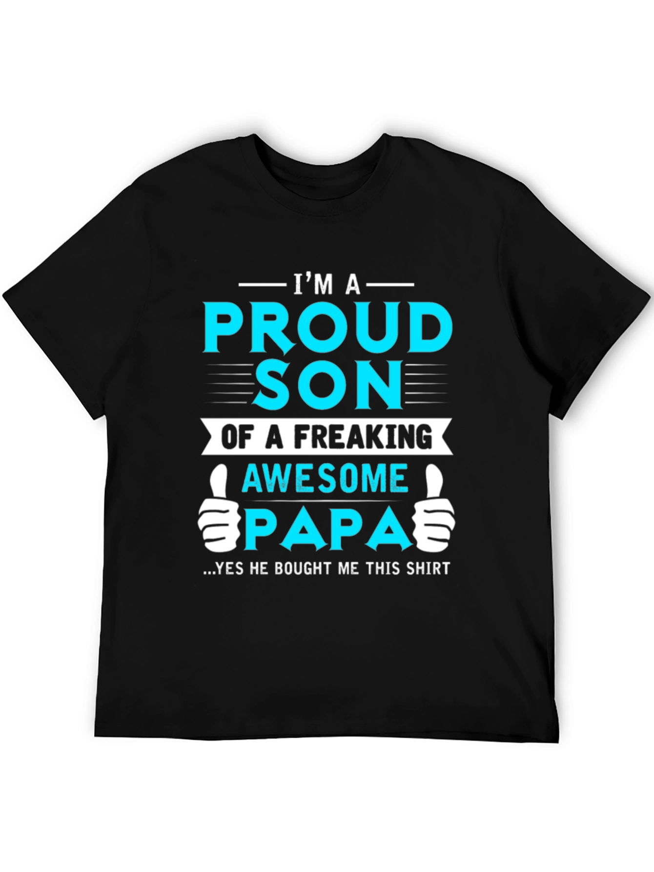 Black Proud Son of Awesome Papa Graphic T-Shirt view 5