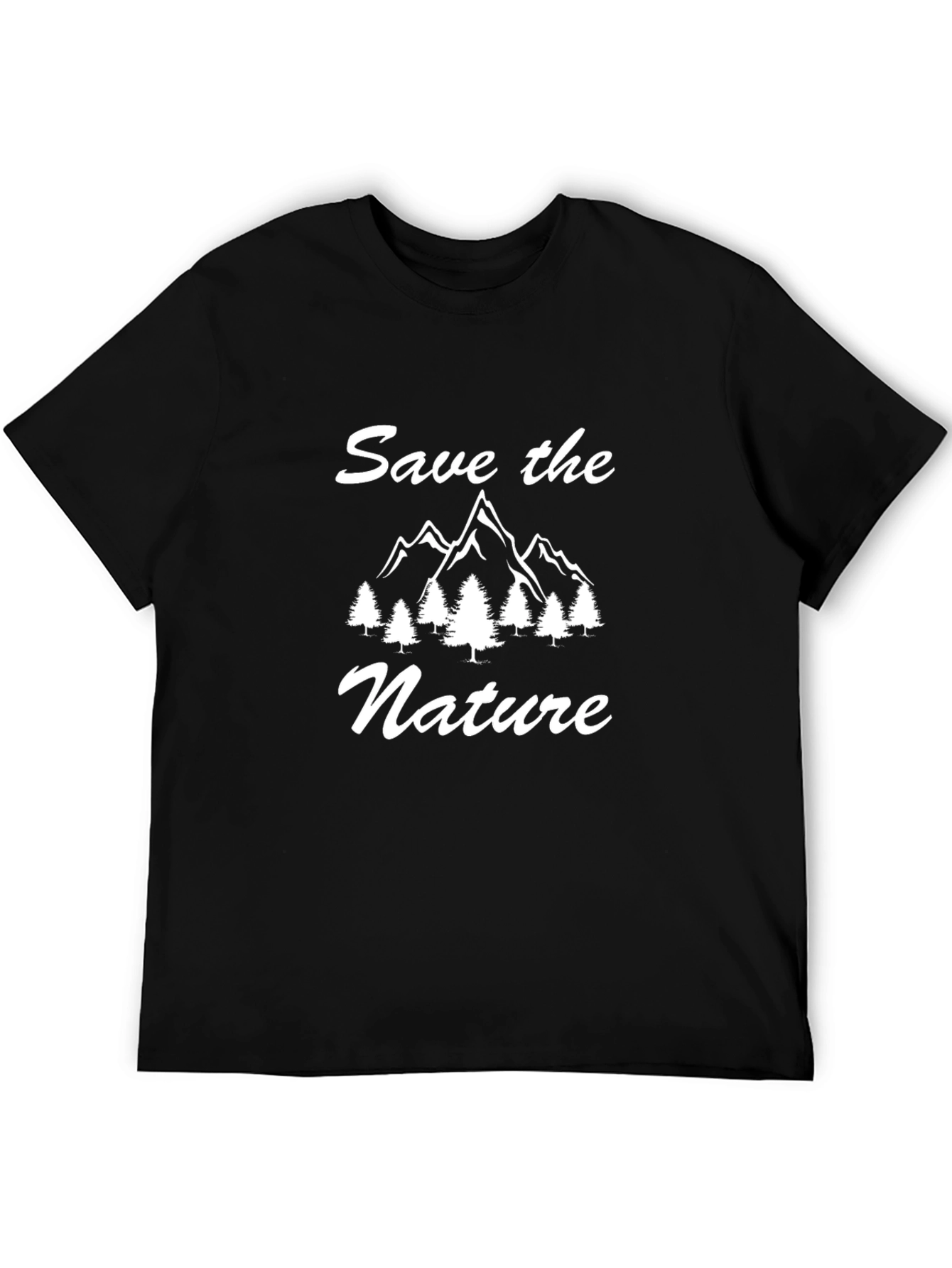 Black Save The Nature Graphic Tee - Black Cotton Shirt view 5
