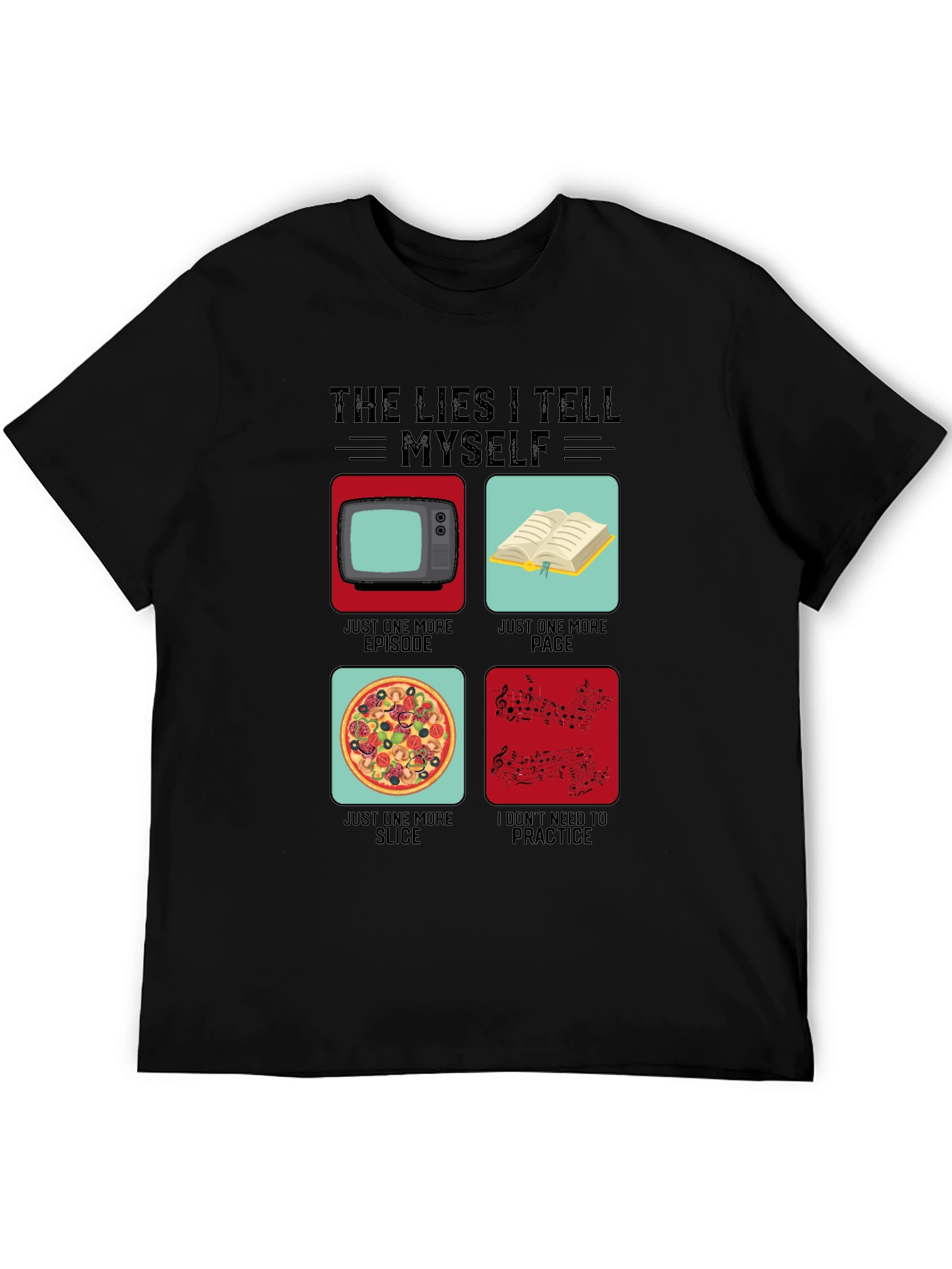 Black Funny The Lies I Tell Myself Graphic T-Shirt view 5