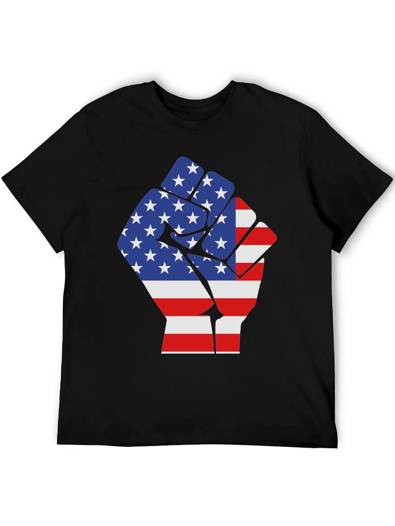 Black USA Flag Fist Graphic Tee - Patriotic Pride view 5