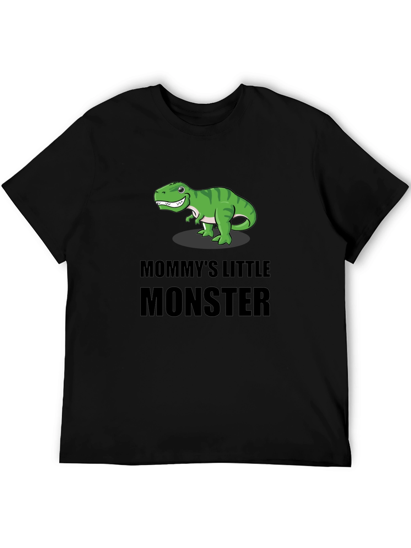 Black Mommy's Little Monster Dinosaur T-Shirt view 5