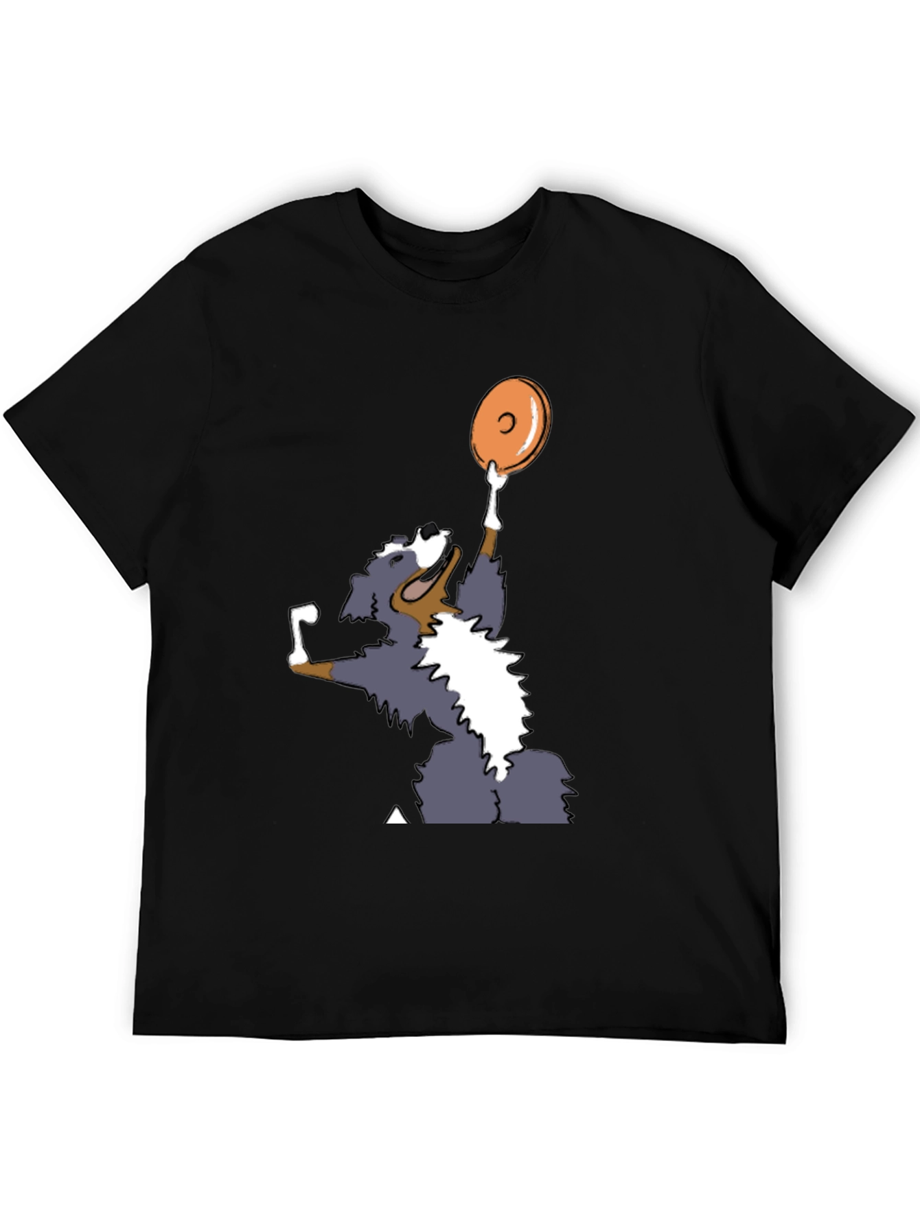 Black Dog Catching Disc Graphic Tee - Casual Style view 5