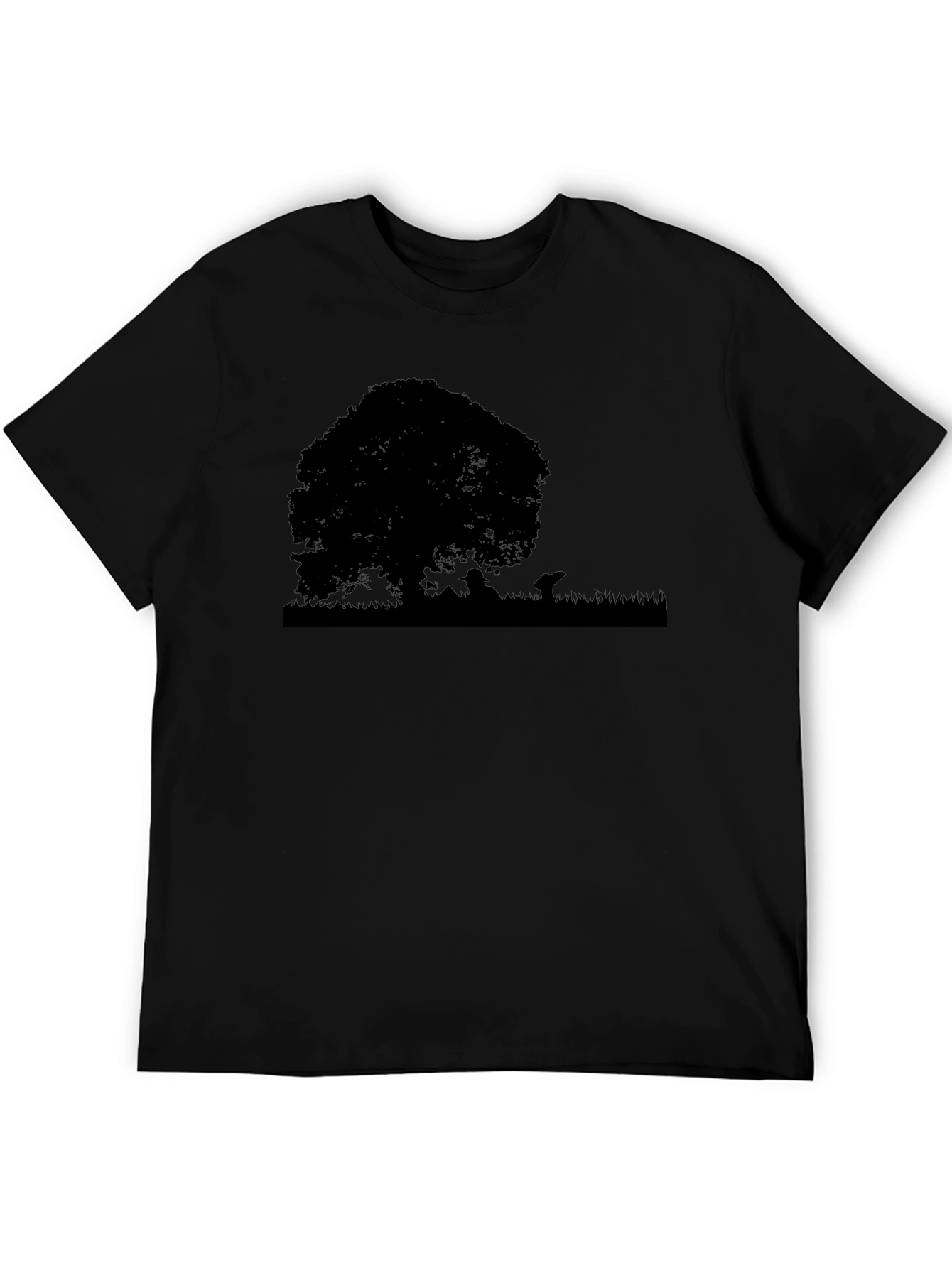 Black Silhouette Tree Graphic Tee - Black view 5