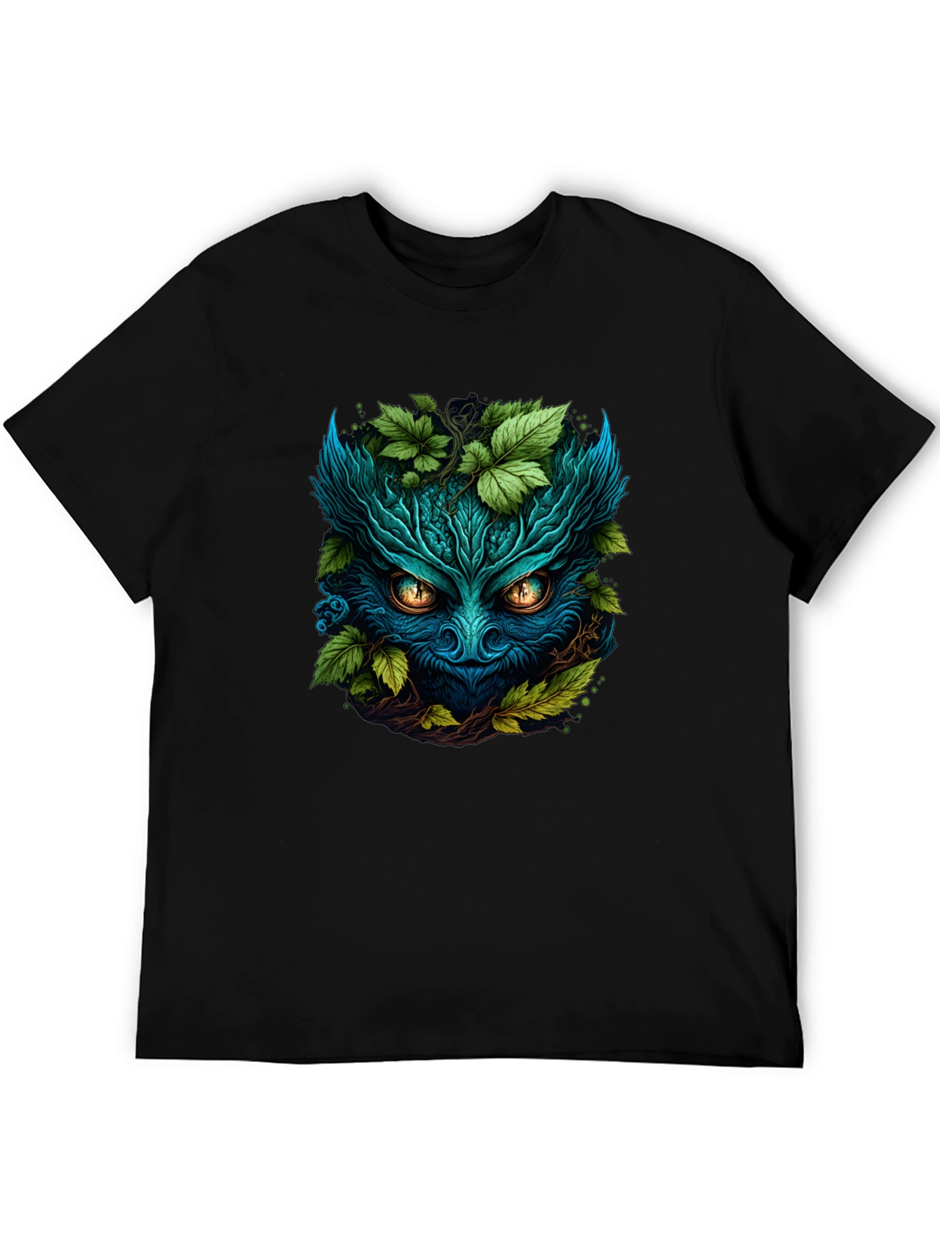 Black Mystic Green Spirit T-Shirt - Nature Inspired Tee view 5