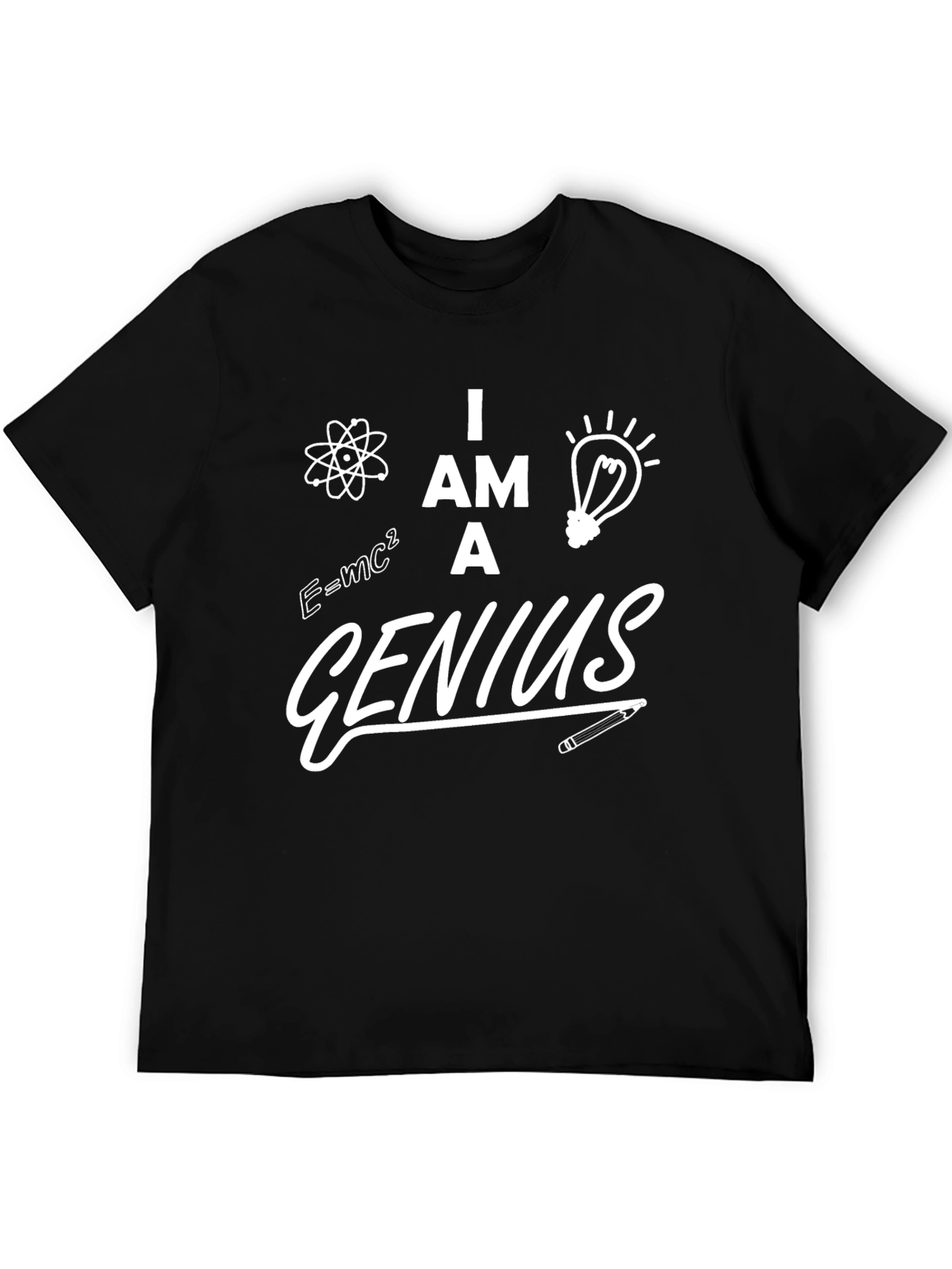 Black I am a Genius Graphic T-Shirt view 5
