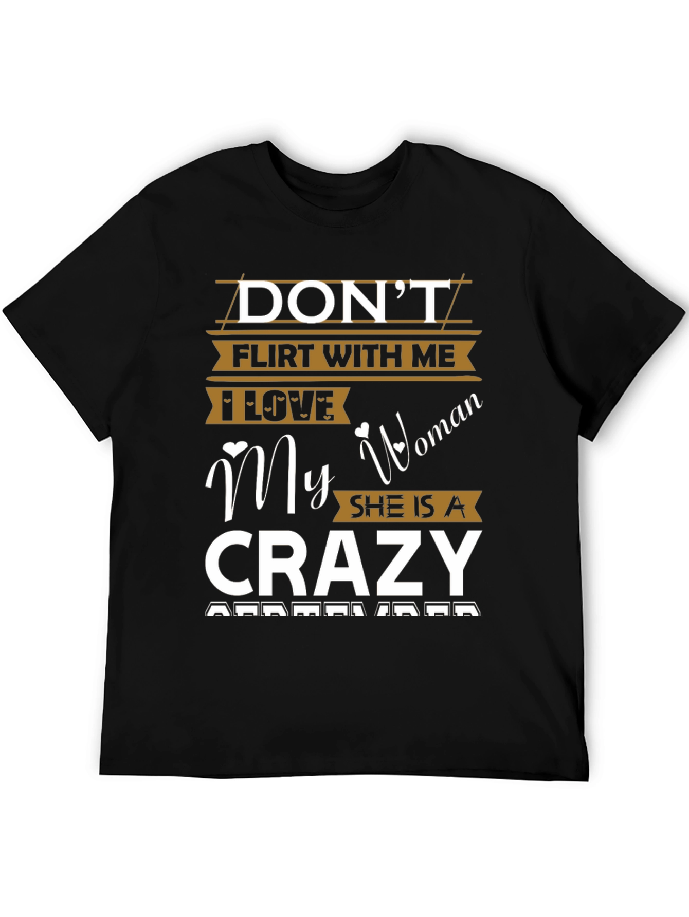 Black Don't Flirt With Me Crazy Woman T-Shirt view 5