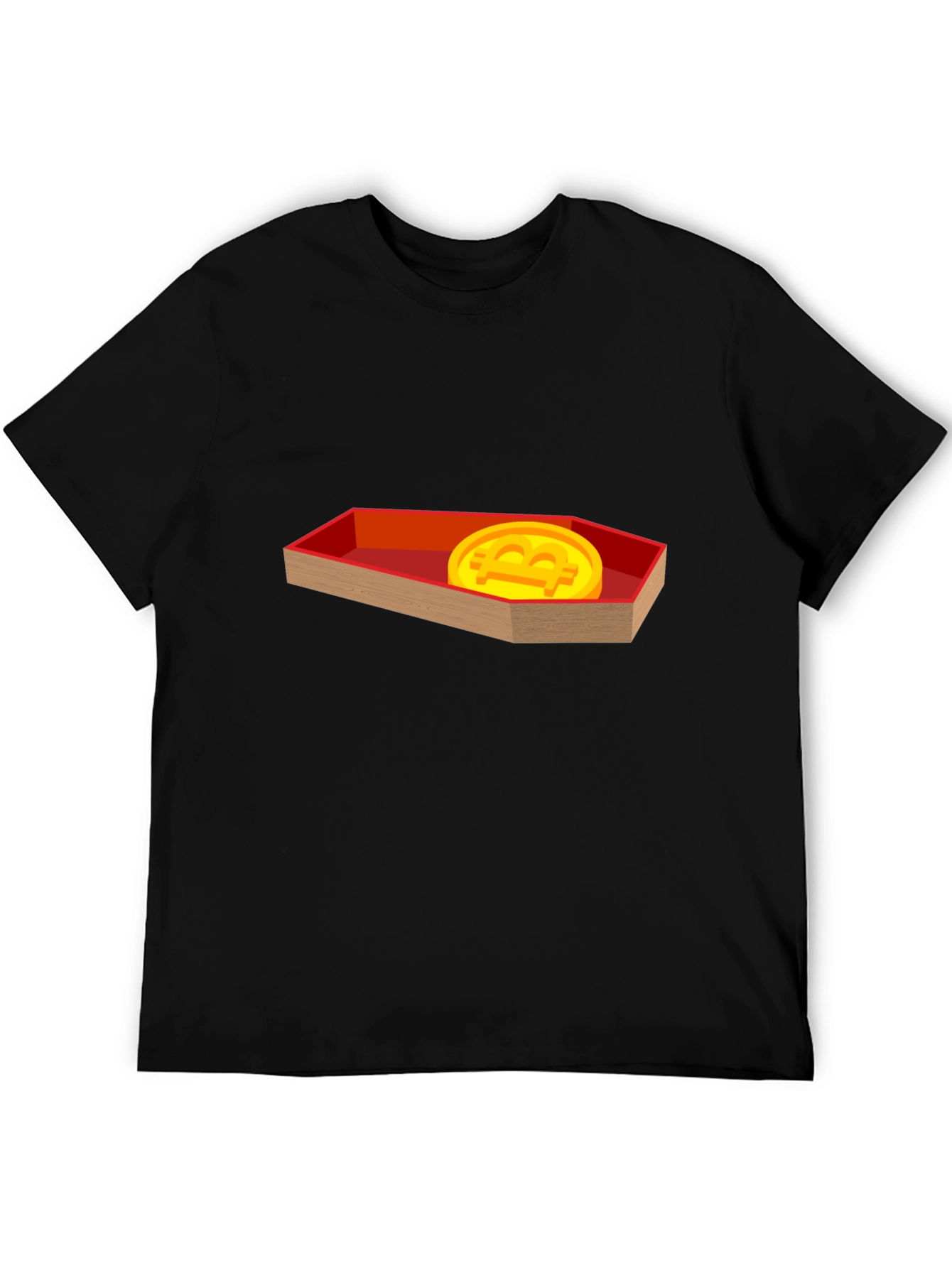 Black Bitcoin Coffin T-Shirt - Crypto Meme Tee view 5