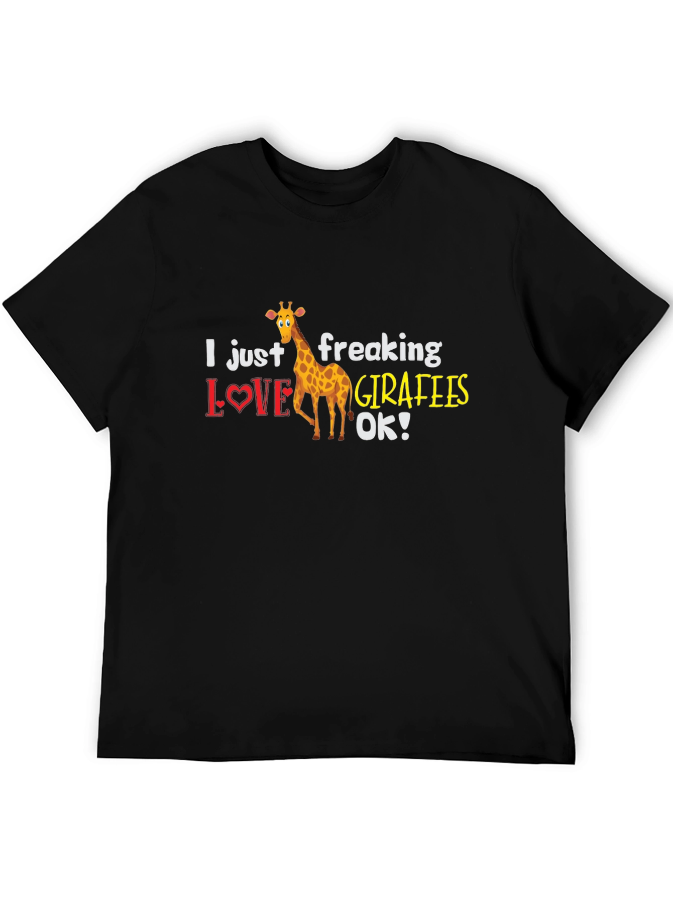Black I Just Freaking Love Giraffes T-Shirt view 5