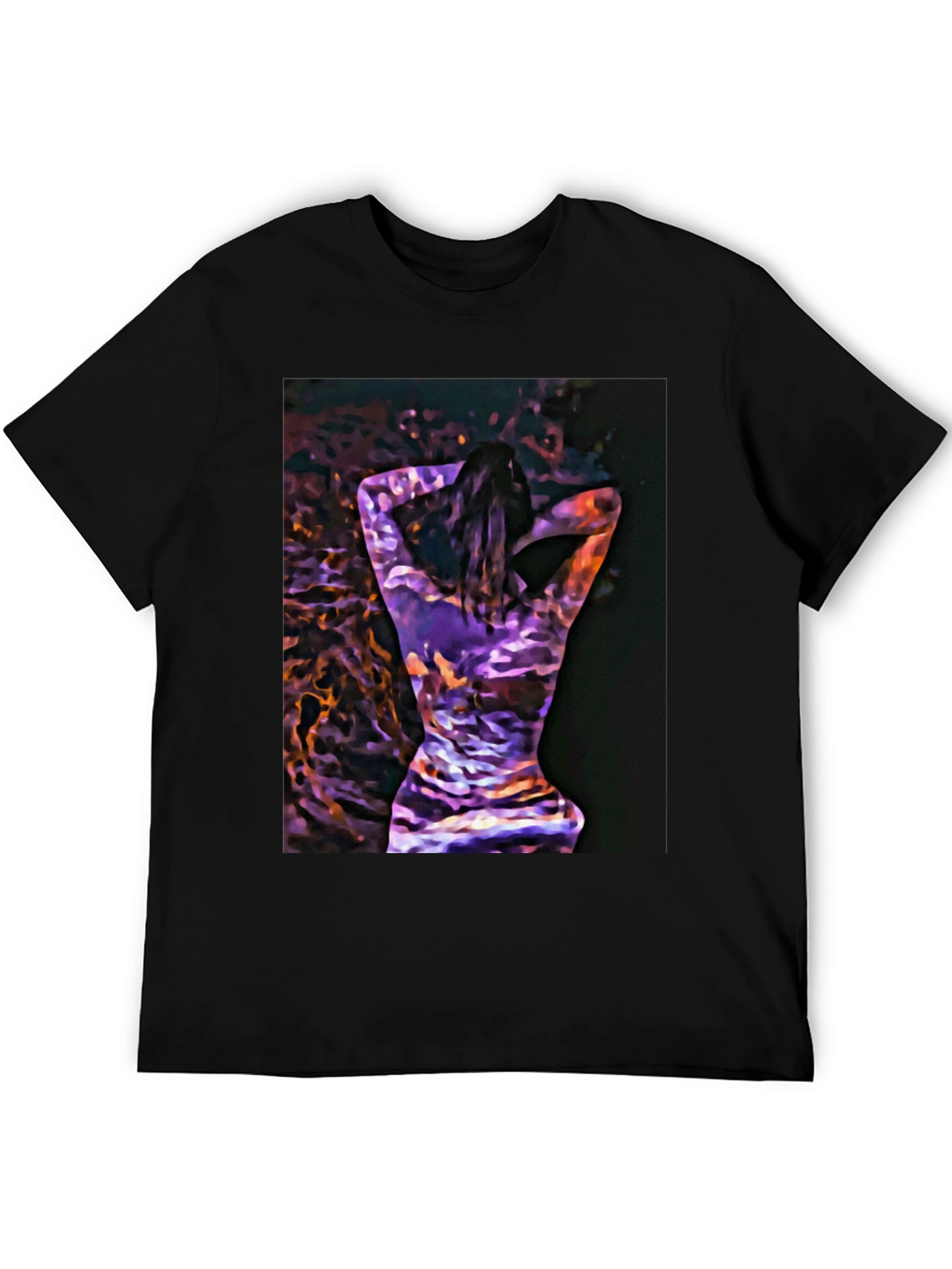 Black Abstract Woman Art Black T-Shirt view 5