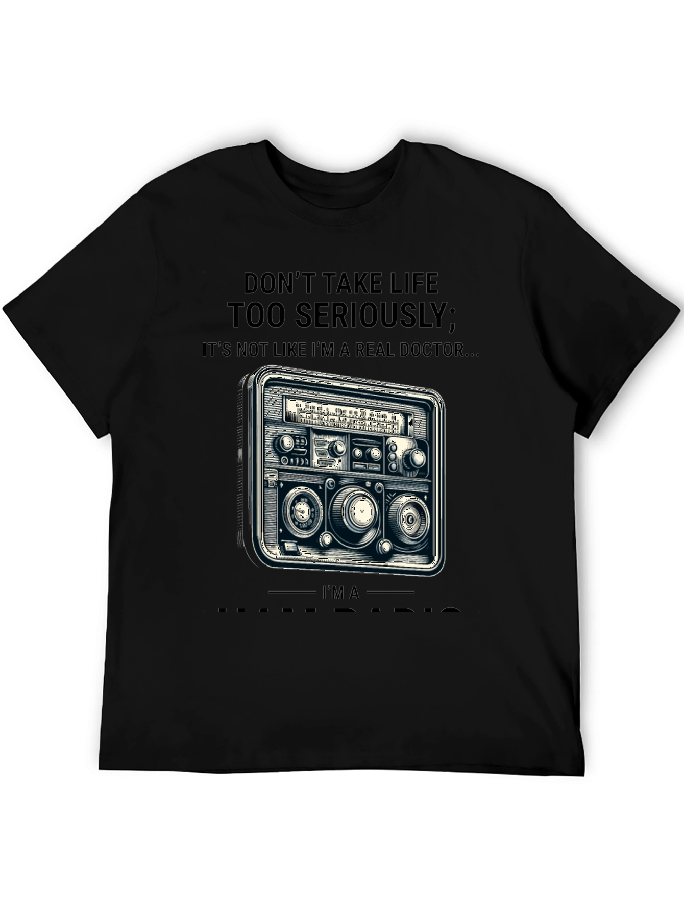 Black Don't Take Life Radio Doctor T-Shirt view 5