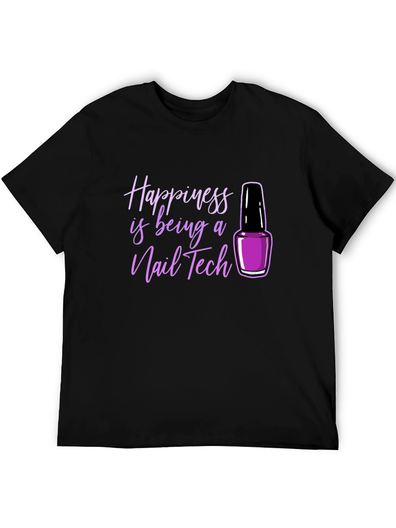 Black Happiness Nail Tech T-Shirt view 5