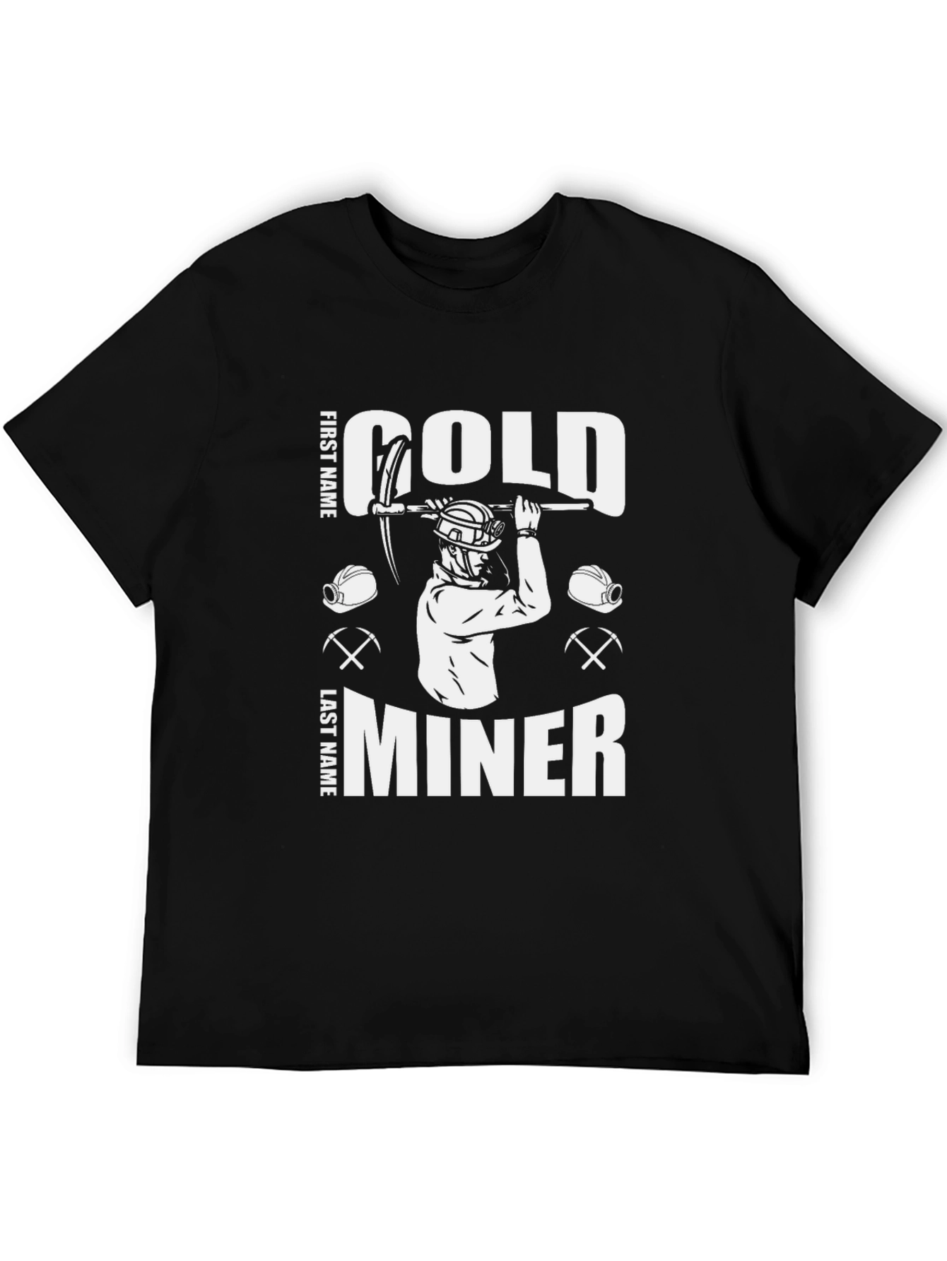 Black Gold Miner Graphic T-Shirt - Novelty Tee view 5