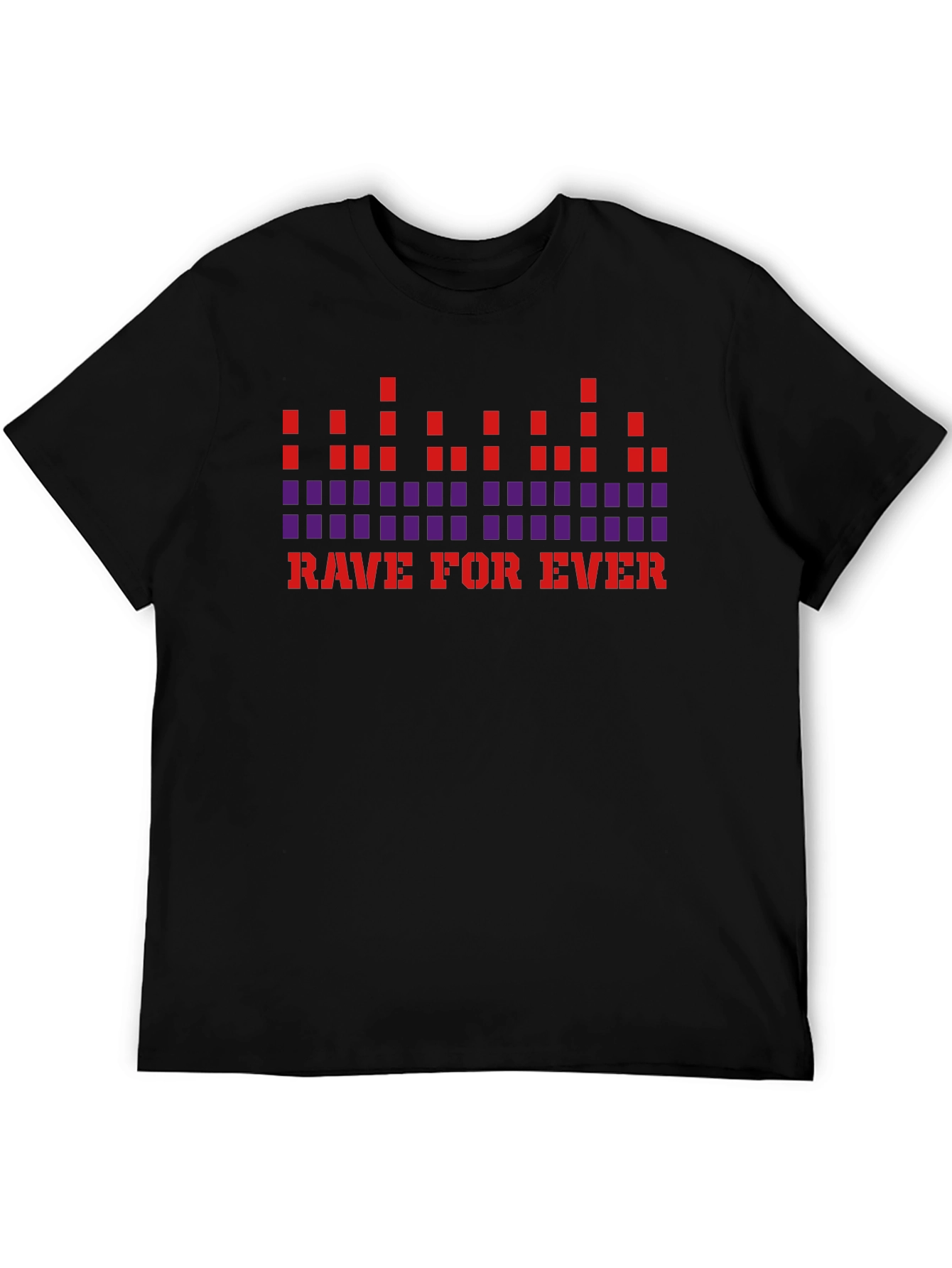 Black Rave For Ever Graphic T-Shirt - Black view 5