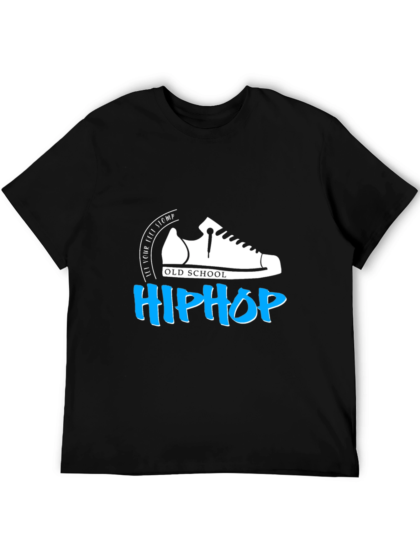 Black Old School Hip Hop Graphic T-Shirt - Black Cotton Tee view 5