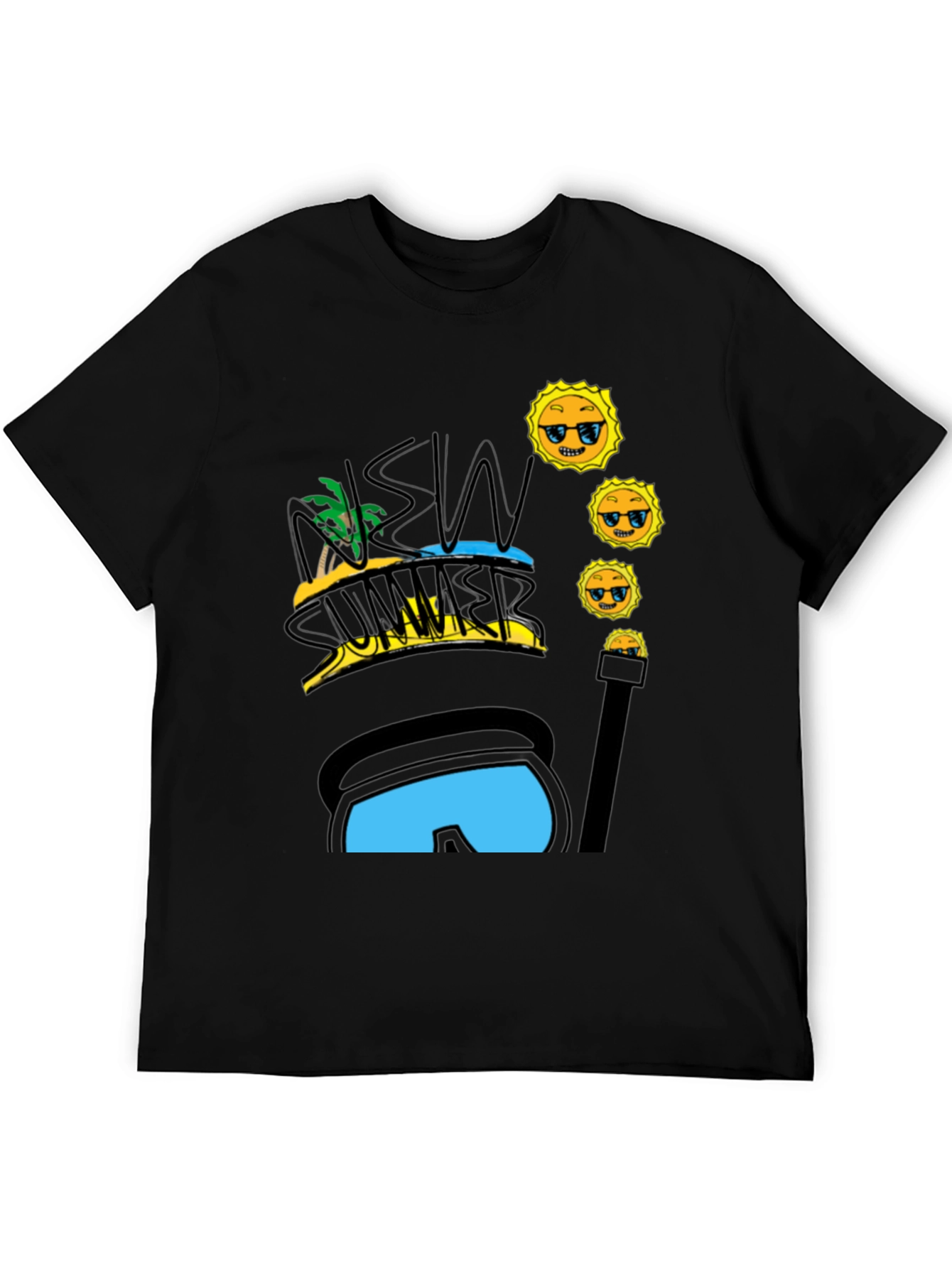 Black New Summer T-Shirt Cool Design view 5