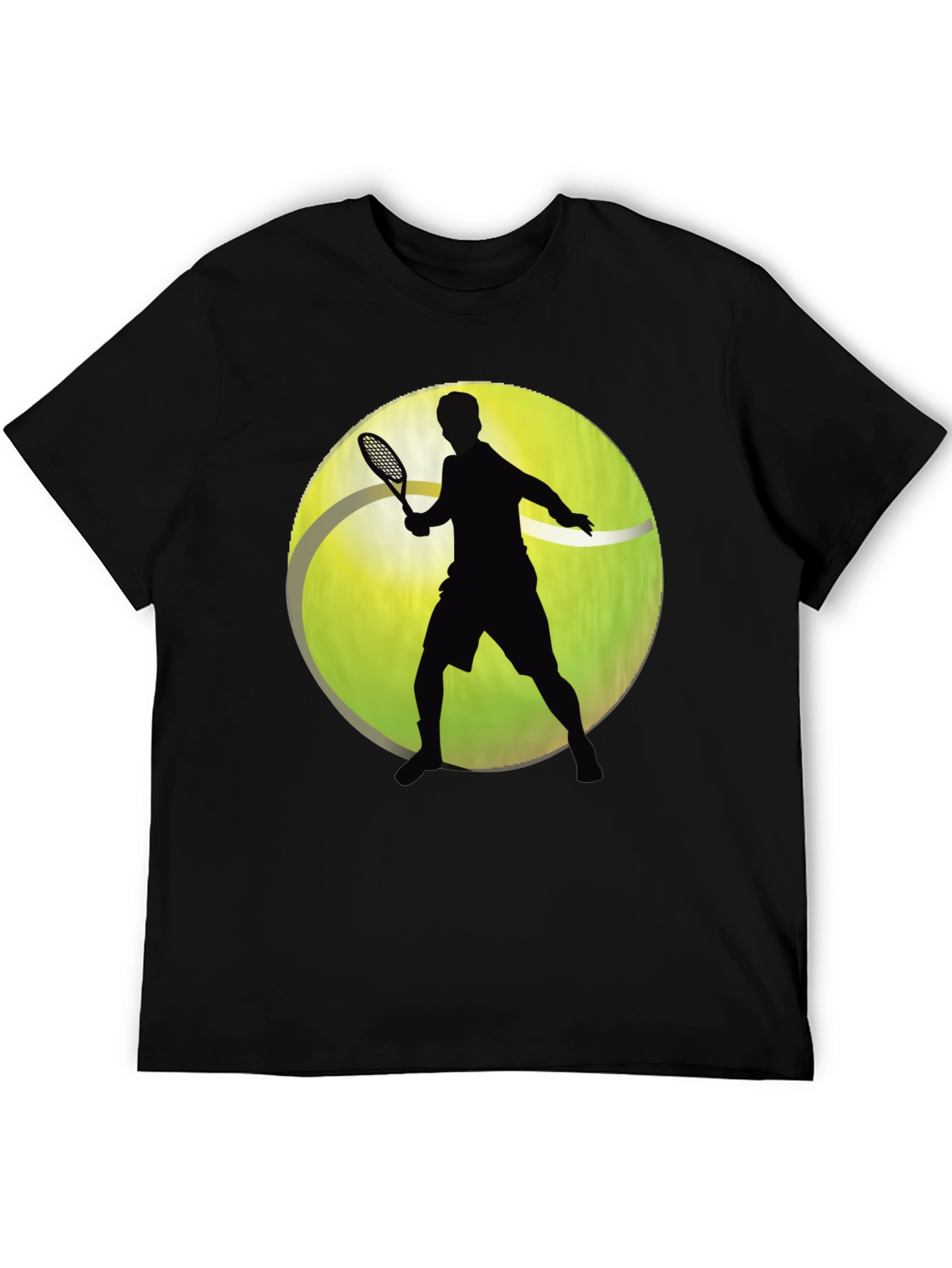 Tennis Player Graphic T-Shirt - Sporty Black Tee - 5