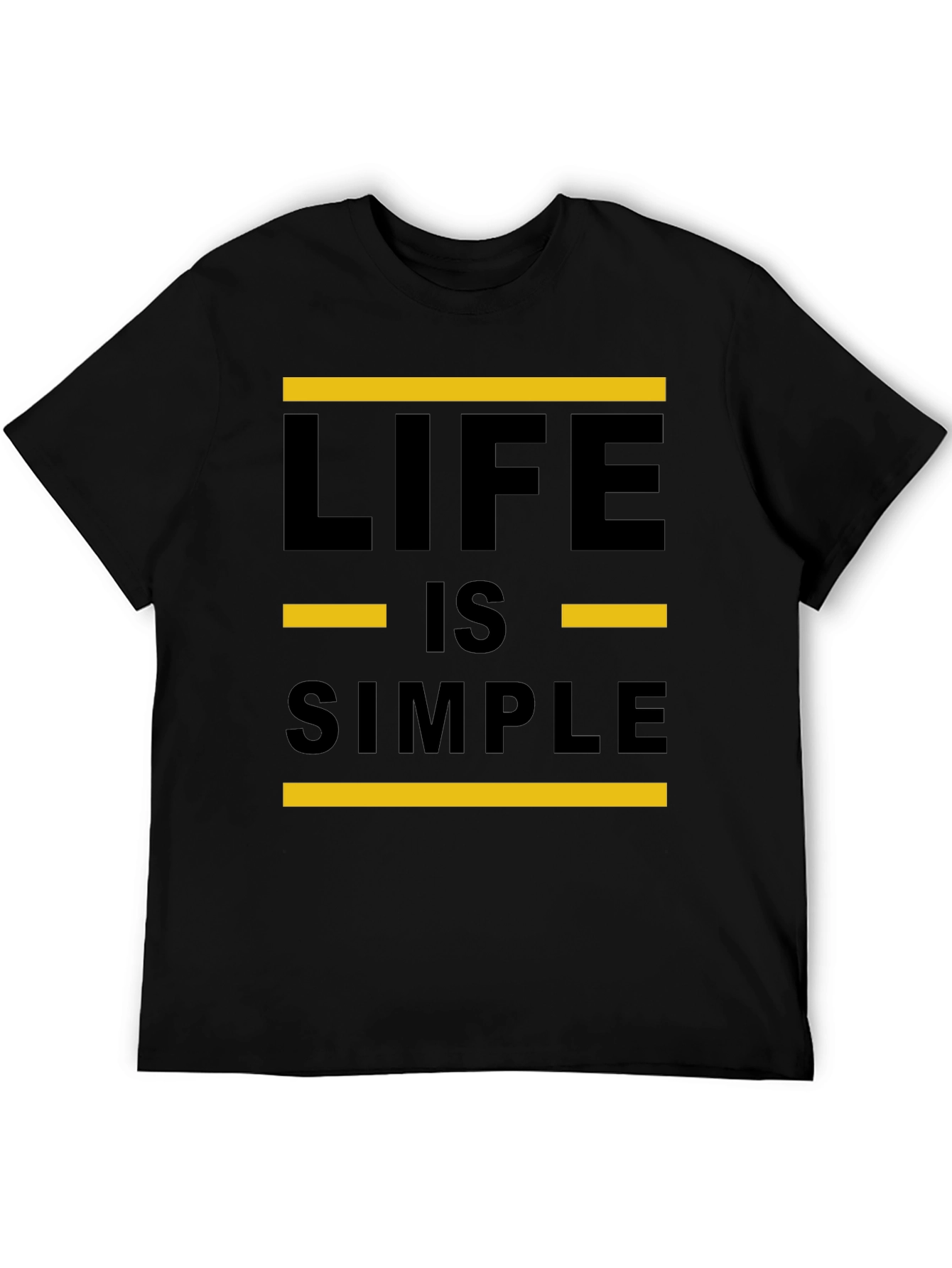 Black Life is Simple Graphic Tee - Black Crewneck Shirt view 5