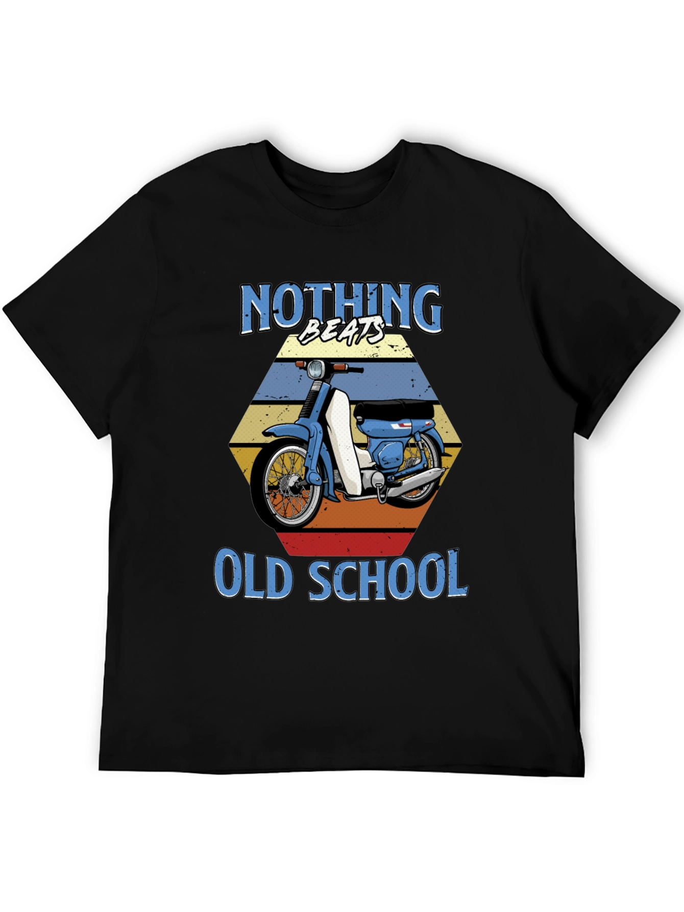 Black Nothing Beats Old School Motorcycle T-Shirt view 5