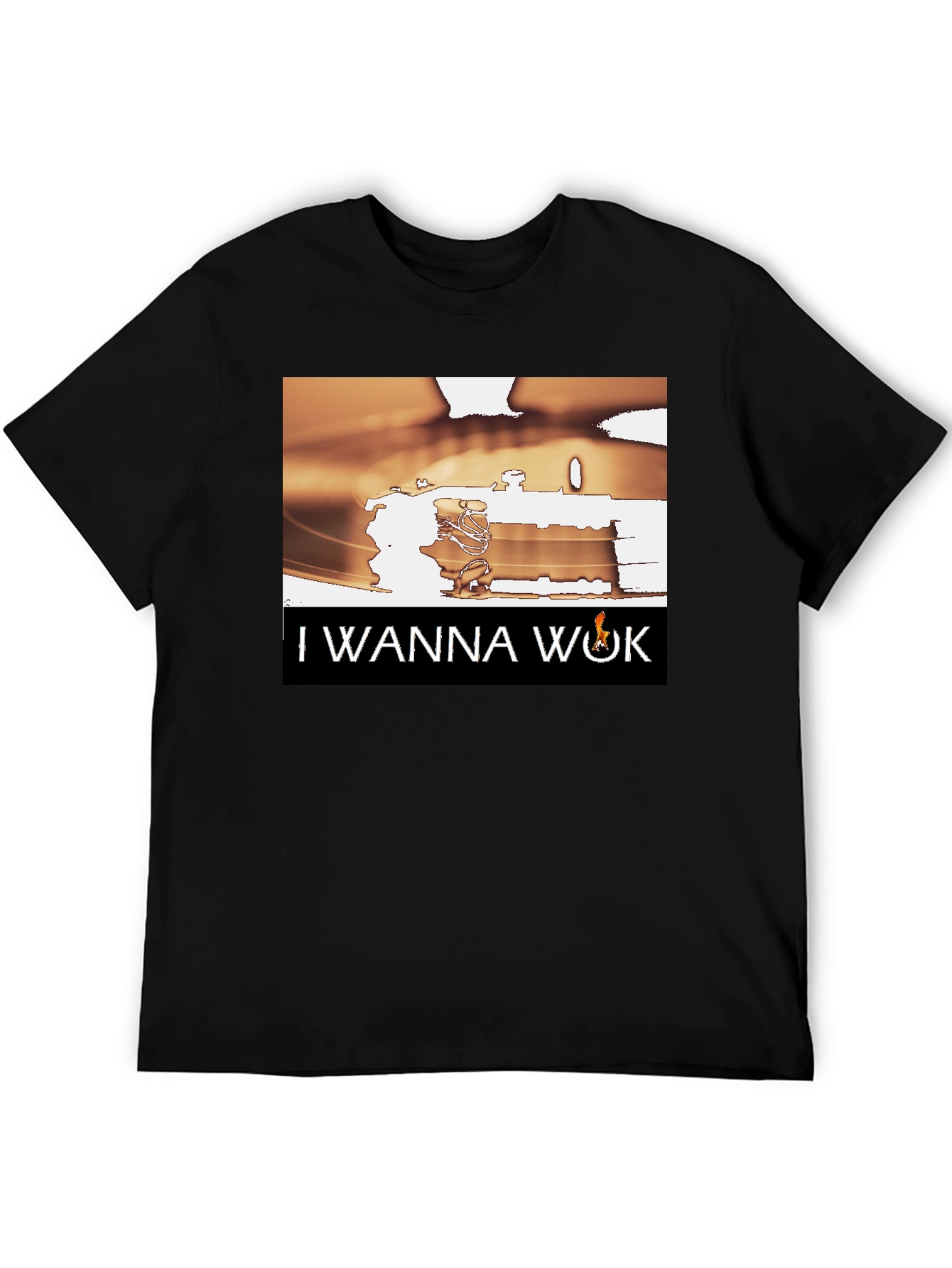 Black I Wanna Wok Graphic T-Shirt view 5