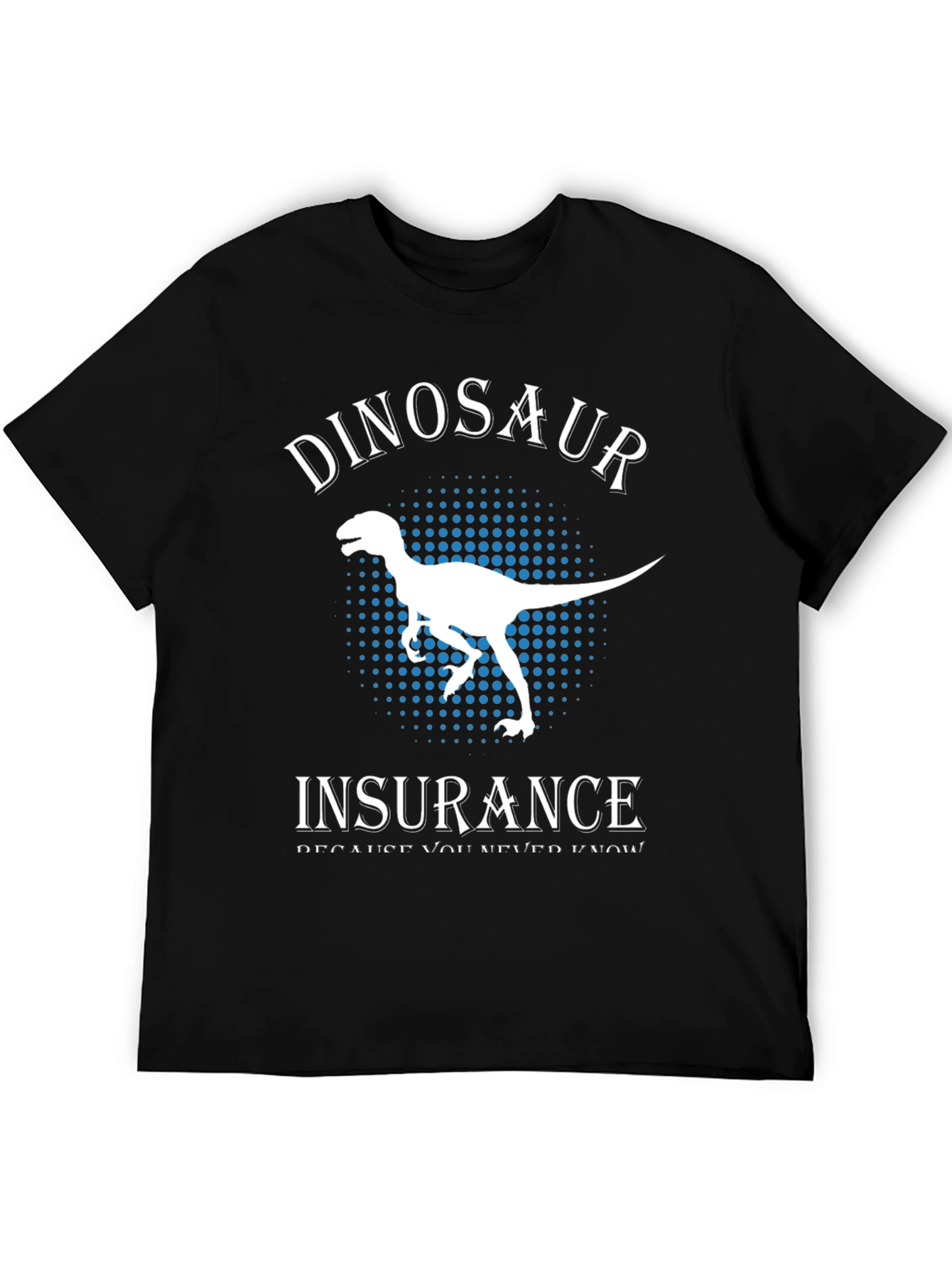Black Dinosaur Insurance T-Shirt - Funny Graphic Tee view 5