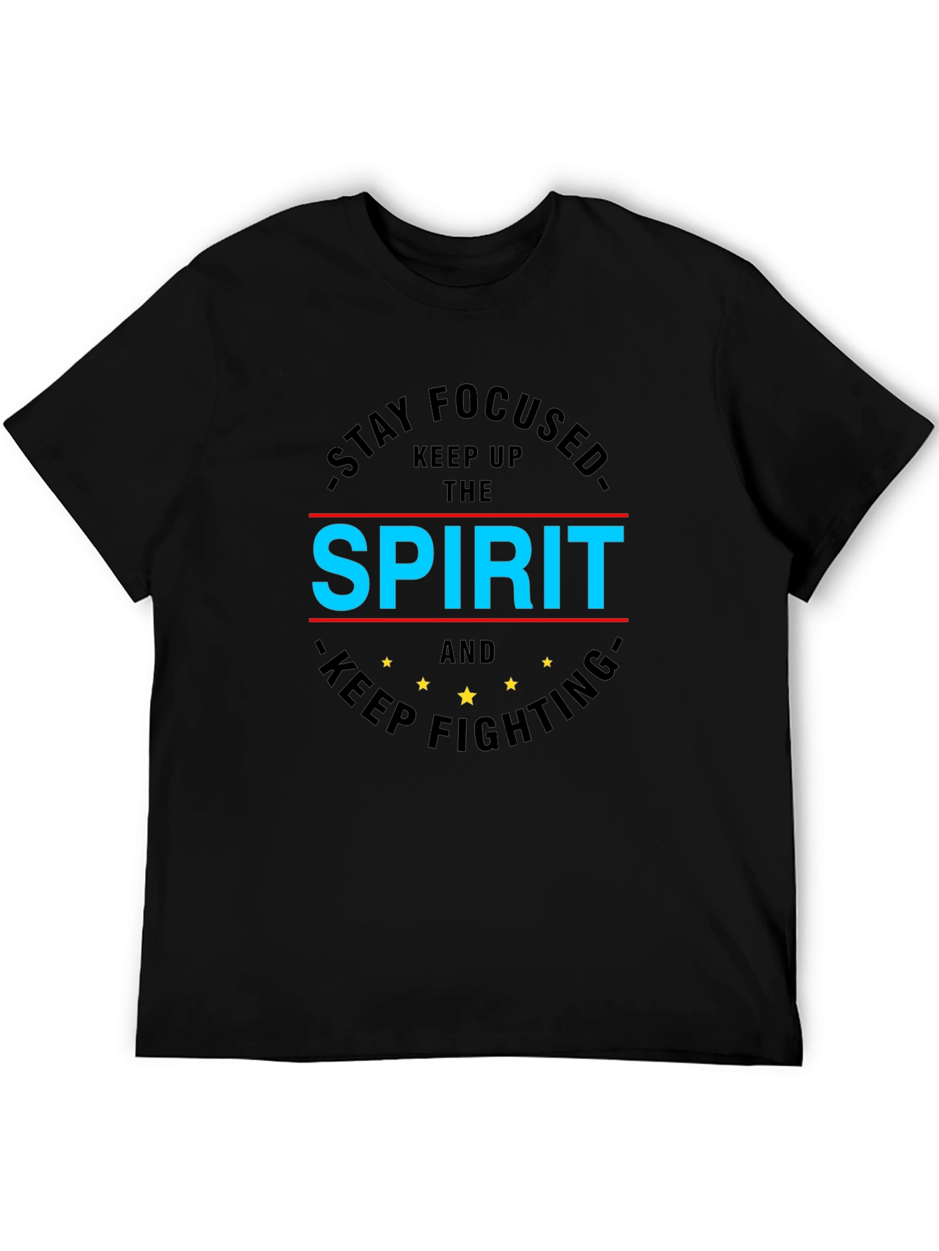 Black Stay Focused - Spirit Graphic Print T-Shirt view 5