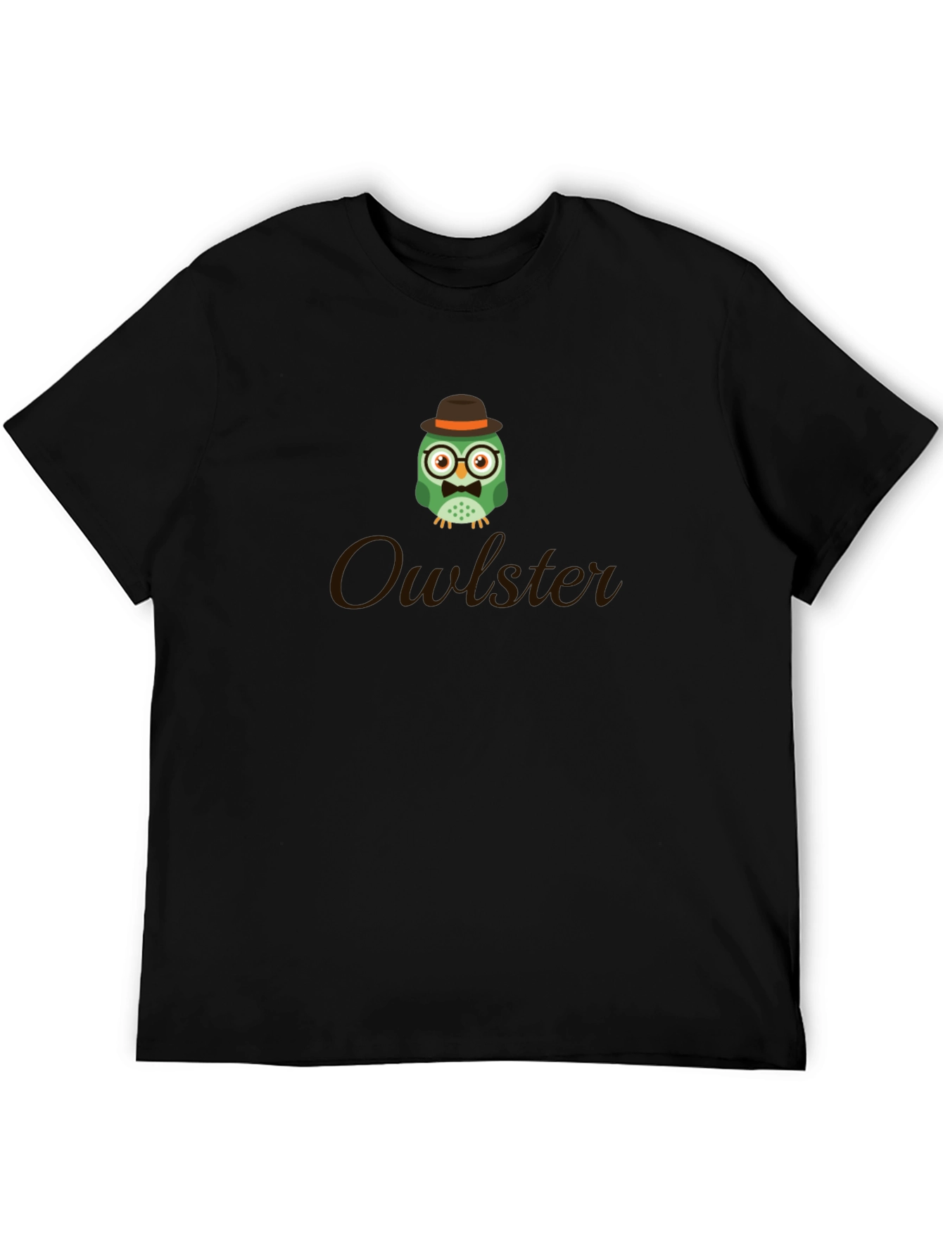 Black Owlster Graphic Tee - Cool Men's Black T-Shirt view 5