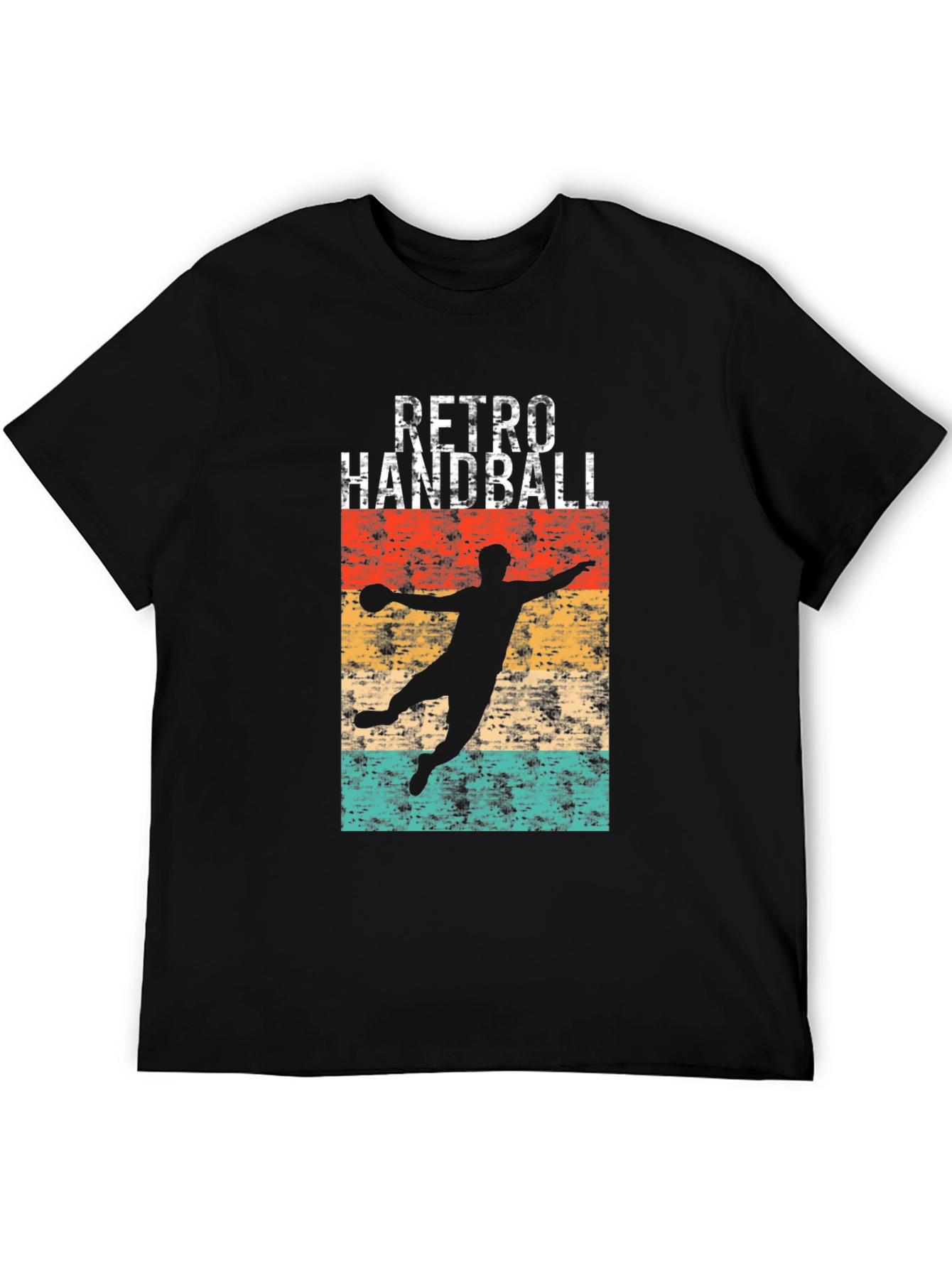 Black Retro Handball Player Graphic Tee - Vintage Style Shirt view 5