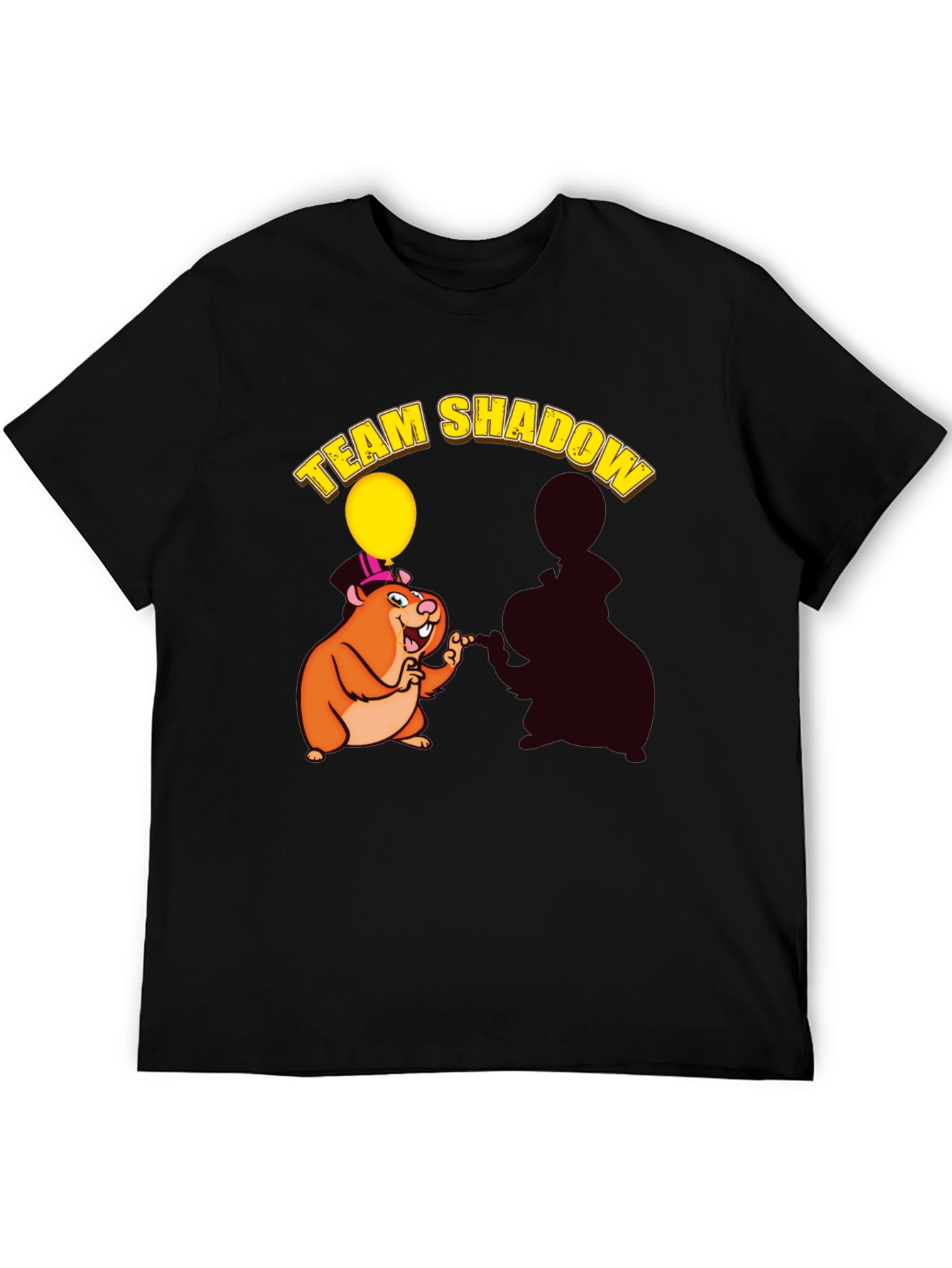 Black Team Shadow T-Shirt - Cute Hamster Design view 5